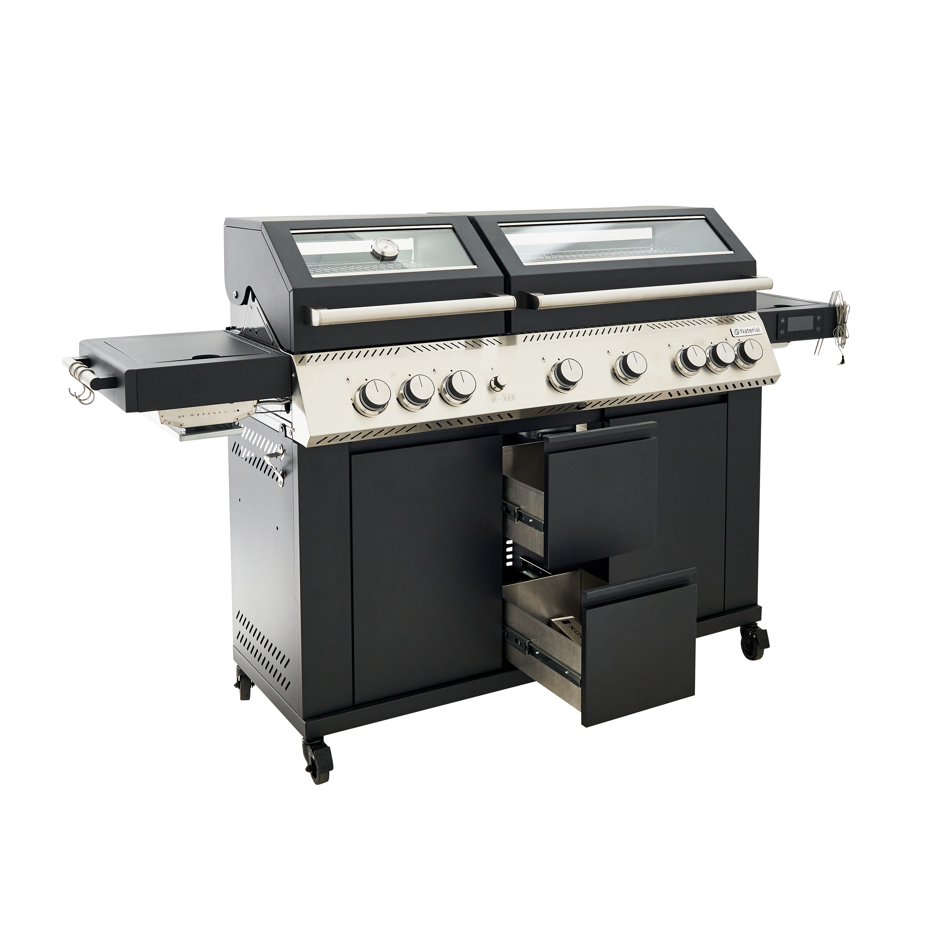 Barbecue a gás premium inox com 6+2 queimadores preto Naterial Upsilon - 18