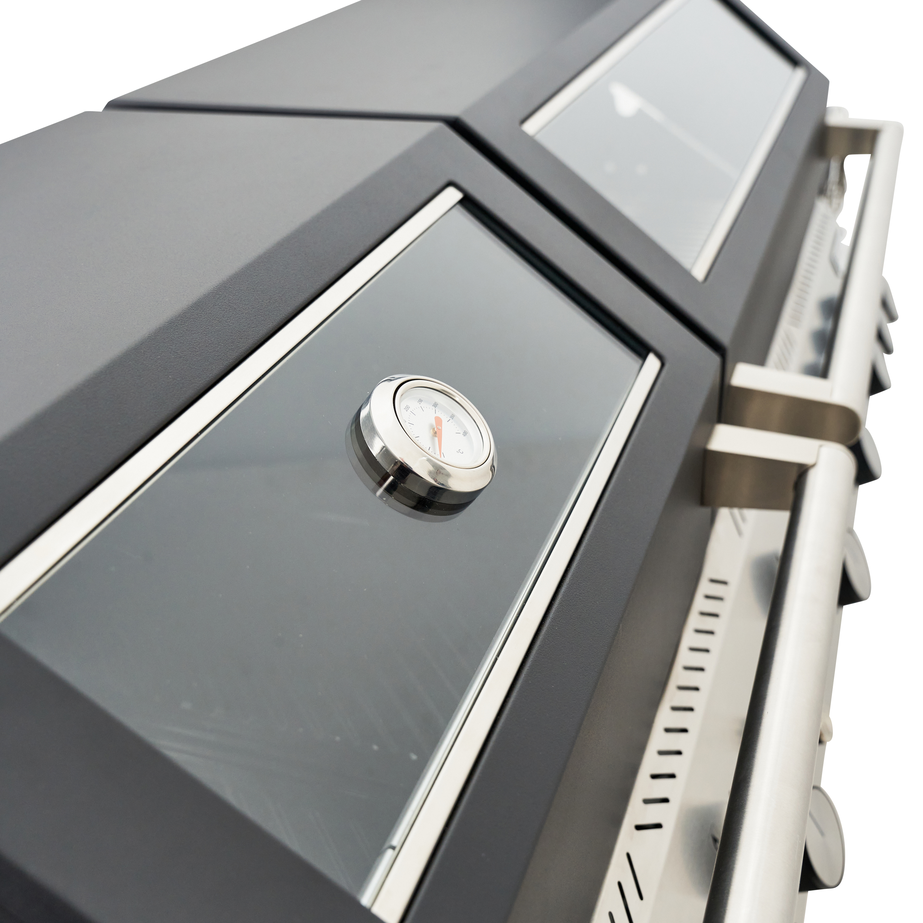 Barbecue a gás premium inox com 6+2 queimadores preto Naterial Upsilon - 9