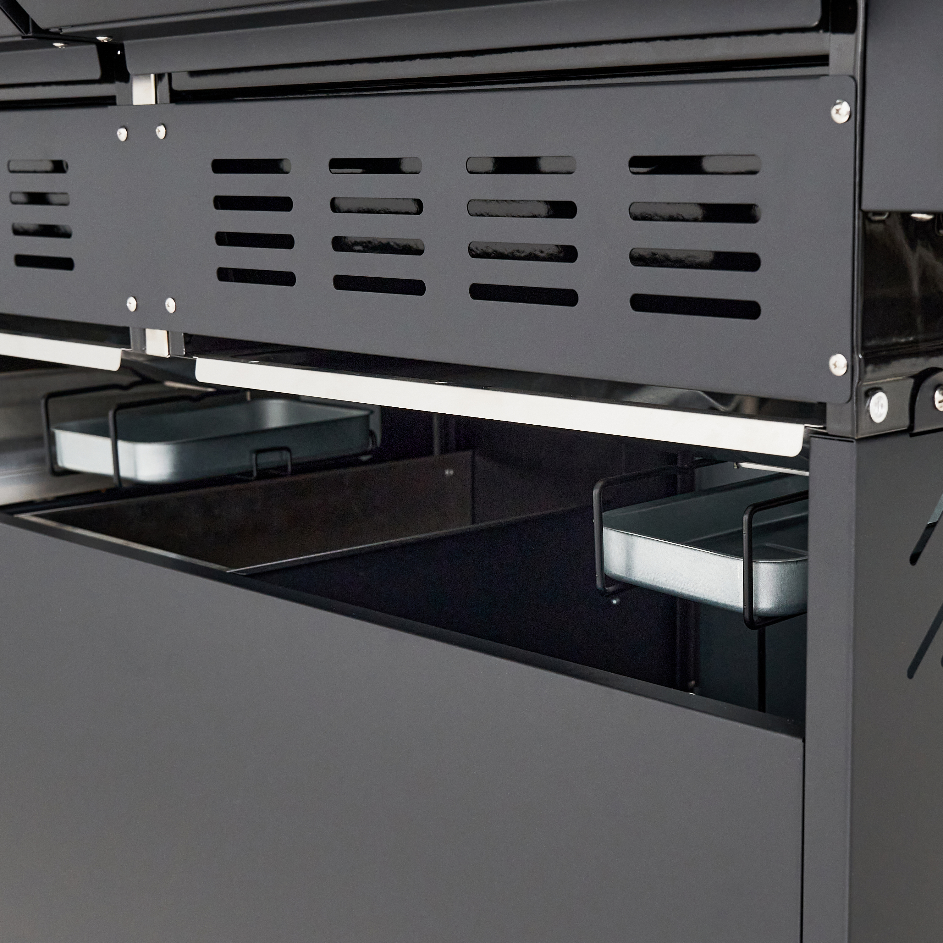 Barbecue a gás premium inox com 6+2 queimadores preto Naterial Upsilon - 21