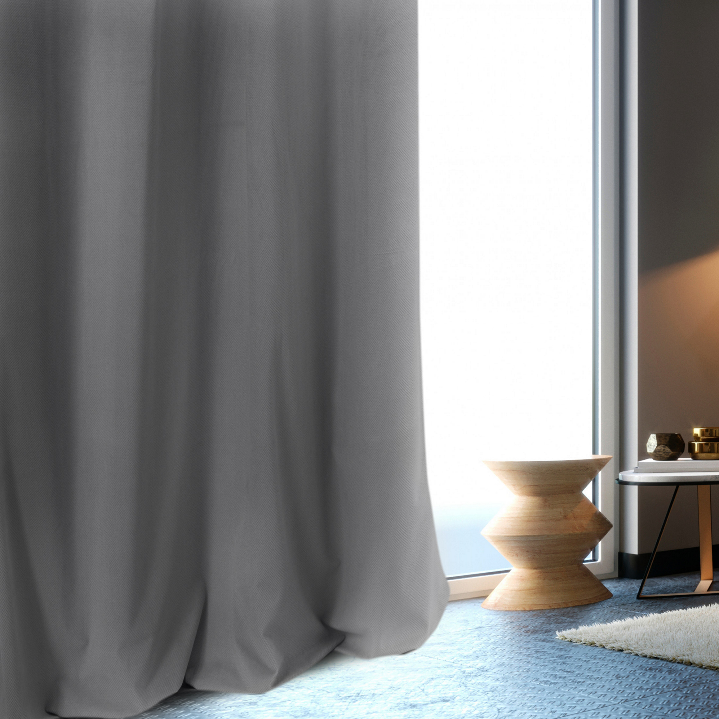 Zasłona Milo 140 x 250 cm stalowa na przelotkach - 2