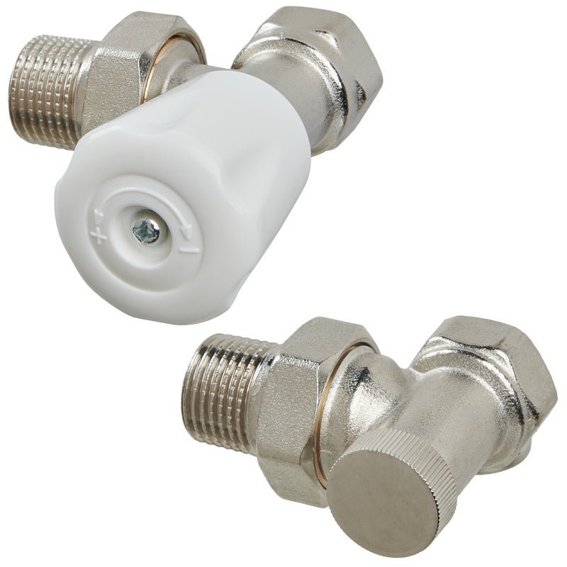 Zestaw zaworów grzejnikowych KĄTOWY 1/2"