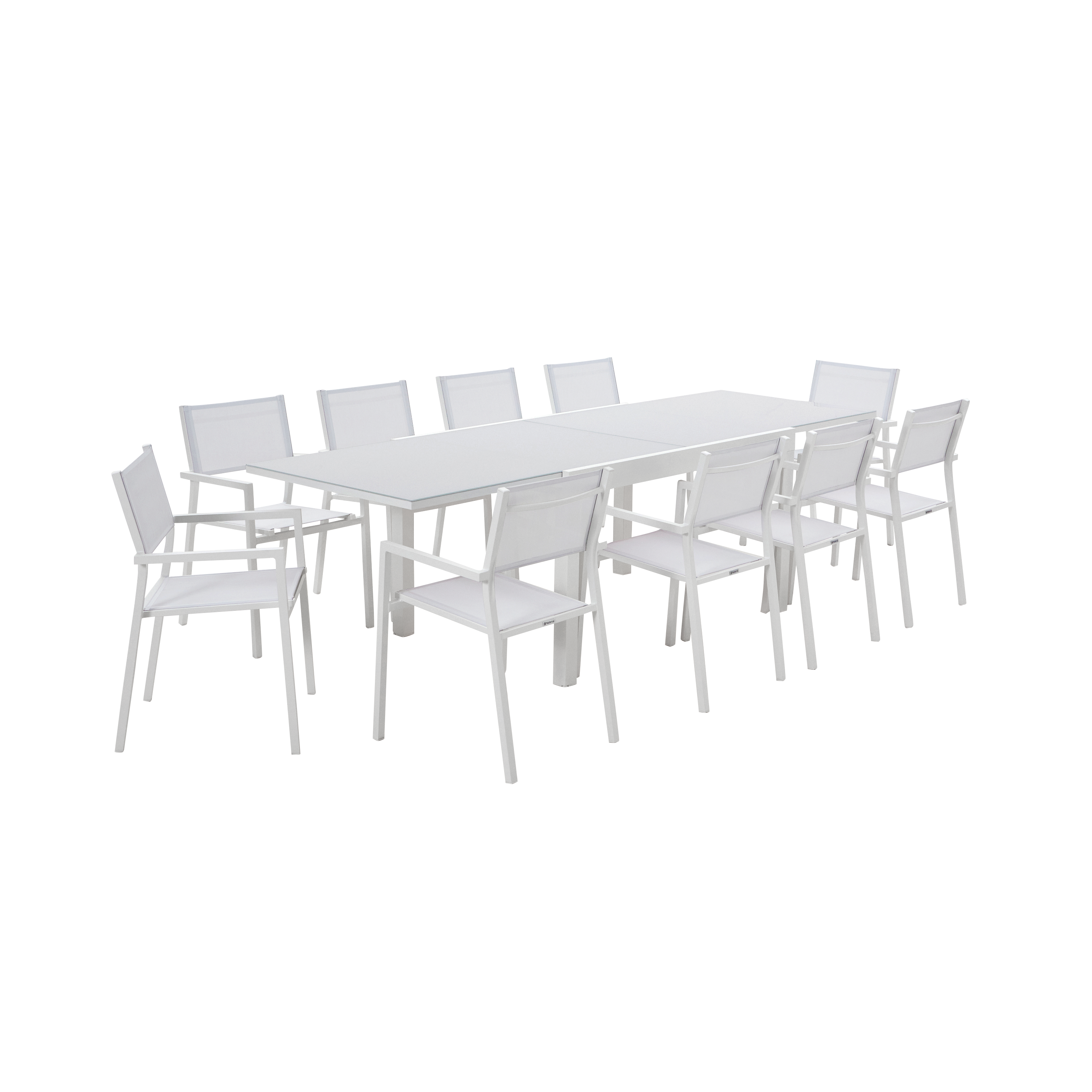 Mesa de jardín extensible de aluminio Lyra blanco de 135/270x90 cm - 10