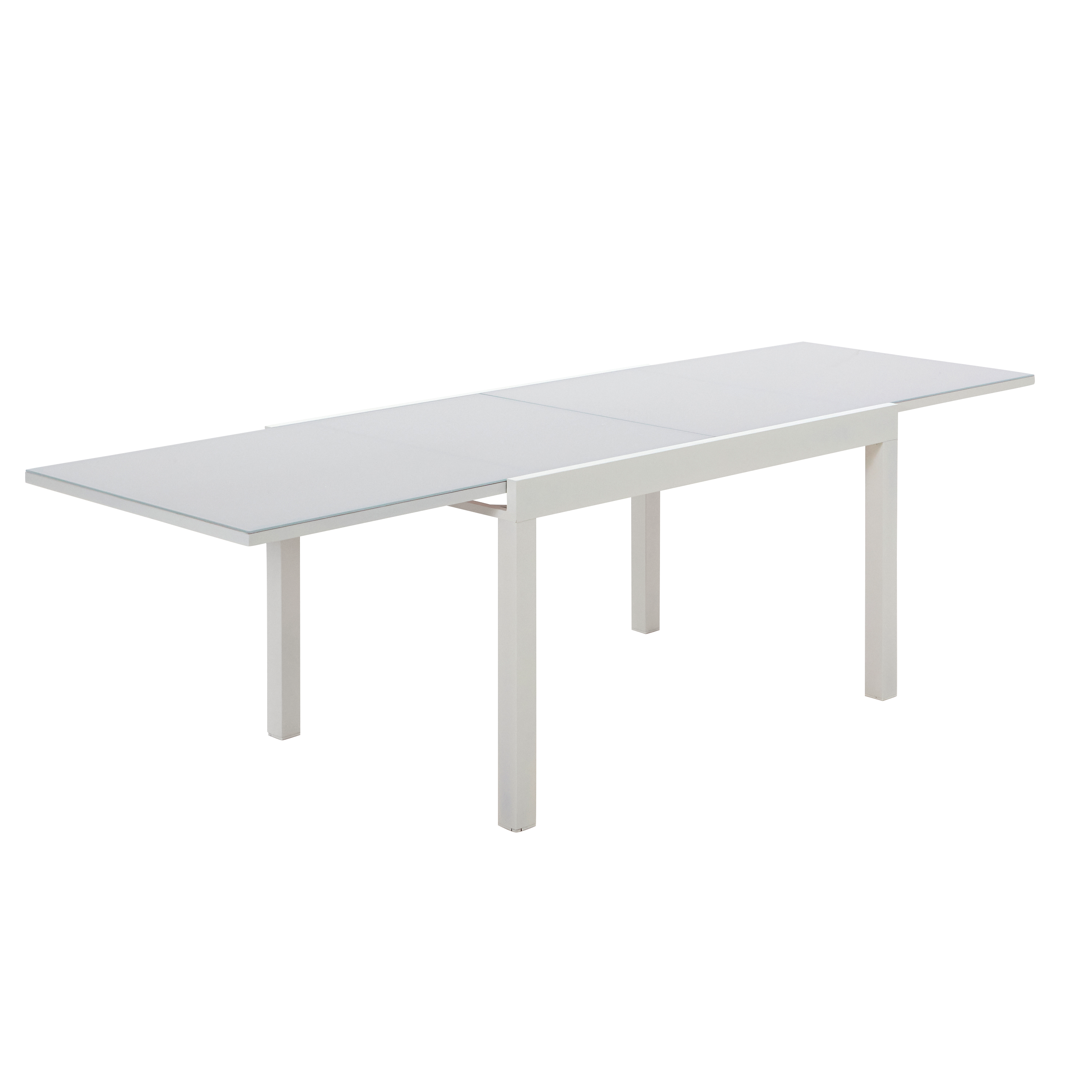 Mesa de jardín extensible de aluminio lyra blanco de 135/270x90 cm