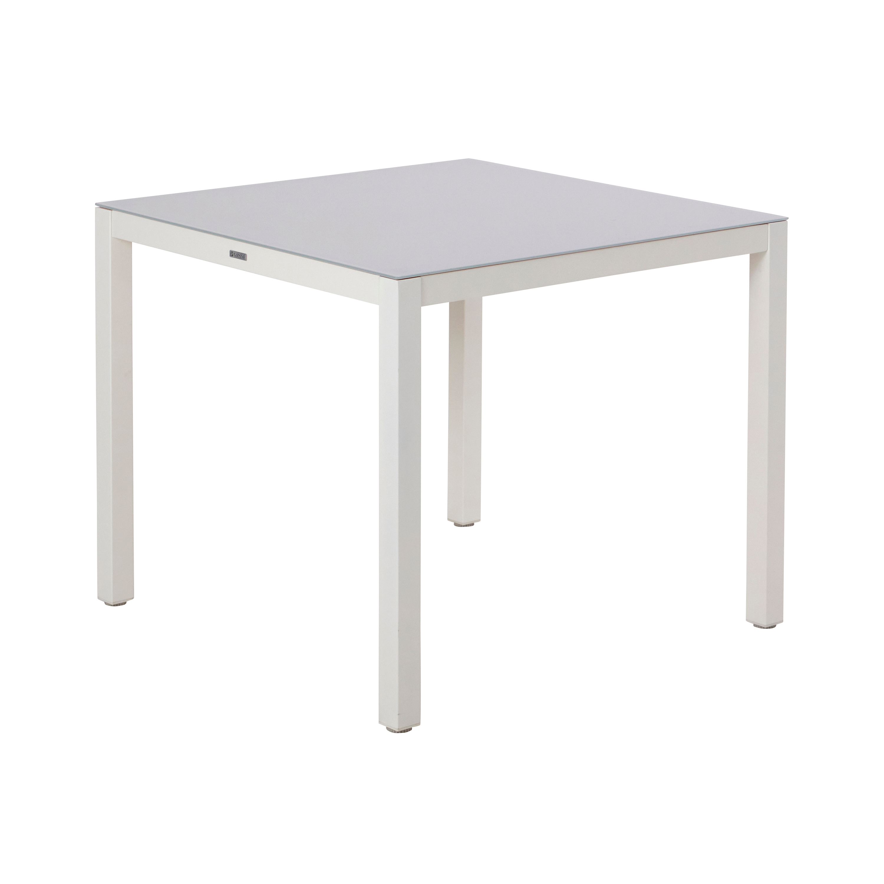Mesa de jardín de comedor de aluminio gris de 90x75x90 cm