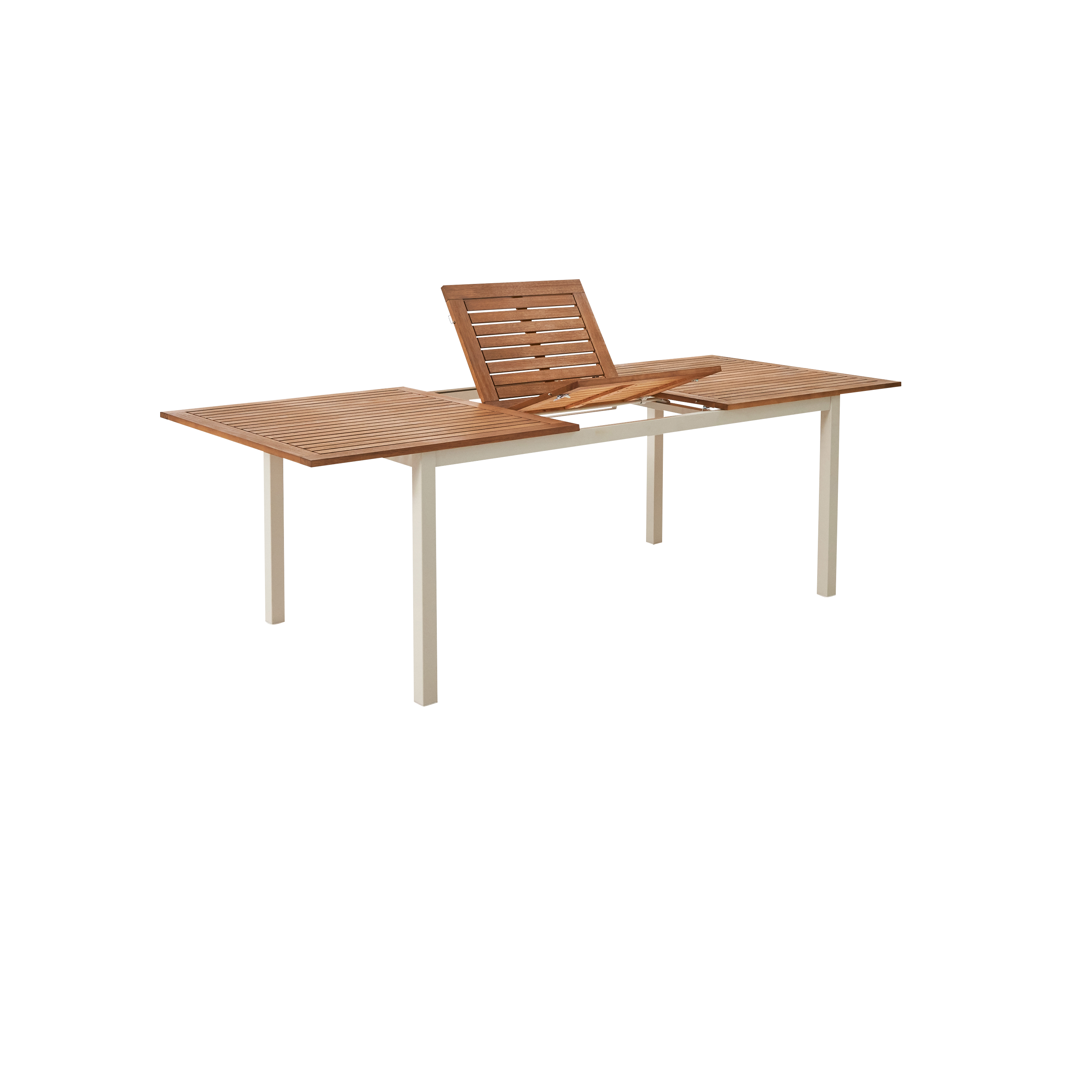 Mesa extensível madeira eucalipto e alumínio 180/240X99 cm creme Naterial Oris - 2