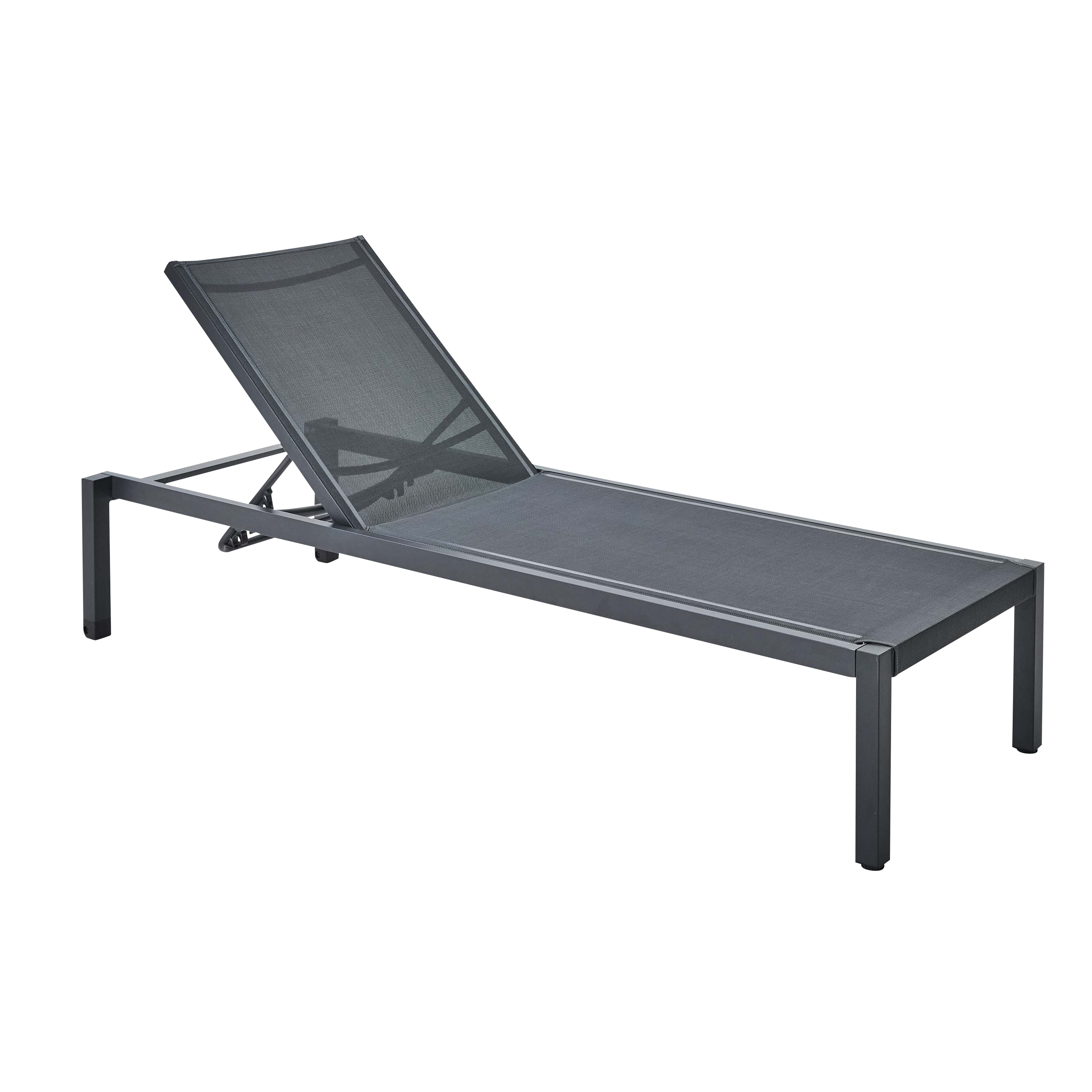 Tumbona sin cojín de jardín lyra de aluminio gris 75x103x200 cm