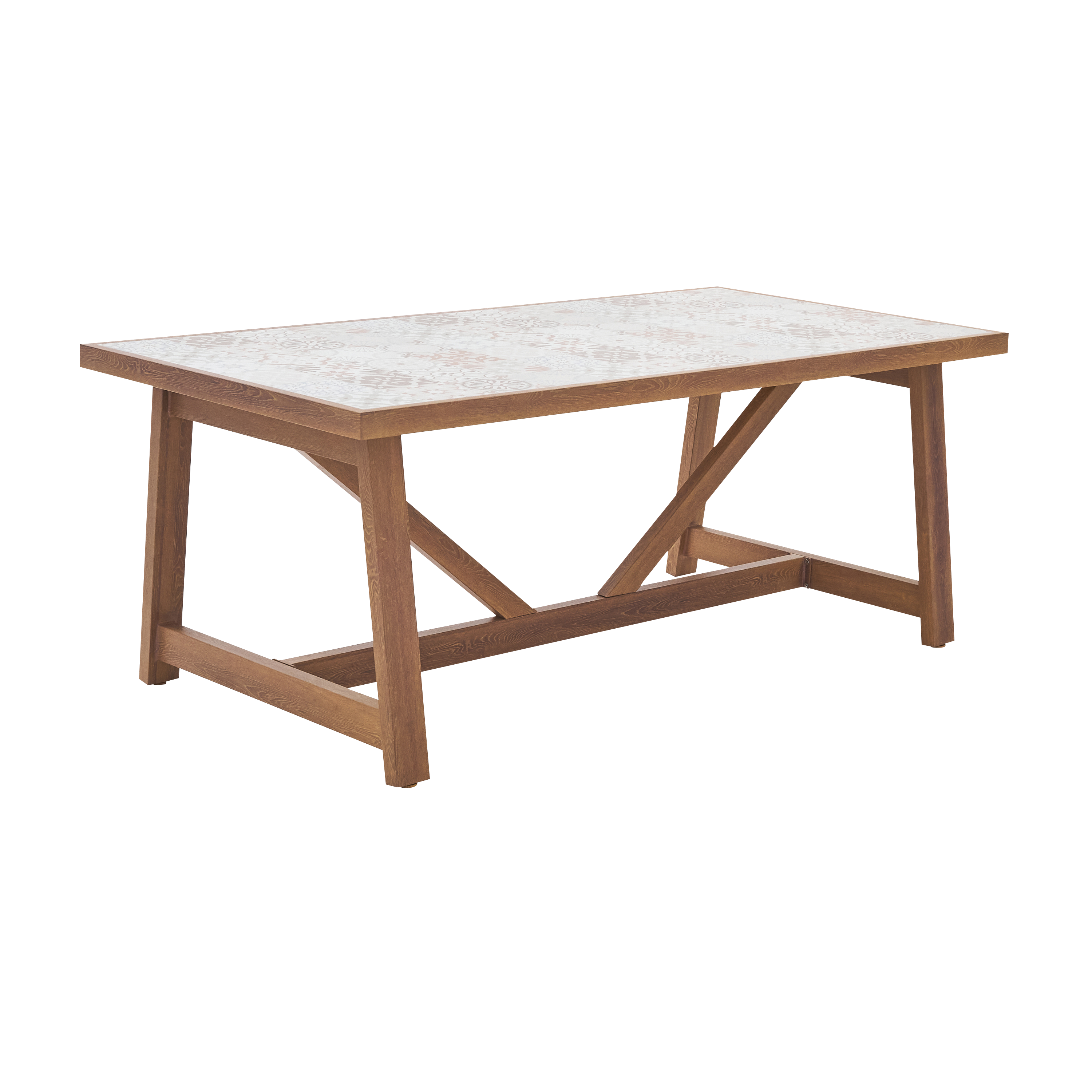 Mesa de jardín de comedor de aluminio gaia marrón de 96x75x186.5 cm