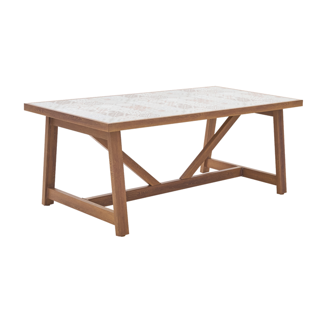 Table 6 personnes en aluminium effet bois et céramique Gaia NATERIAL