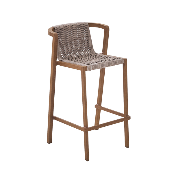 Chaise haute NATERIAL Gaia en aluminium et résine effet naturel