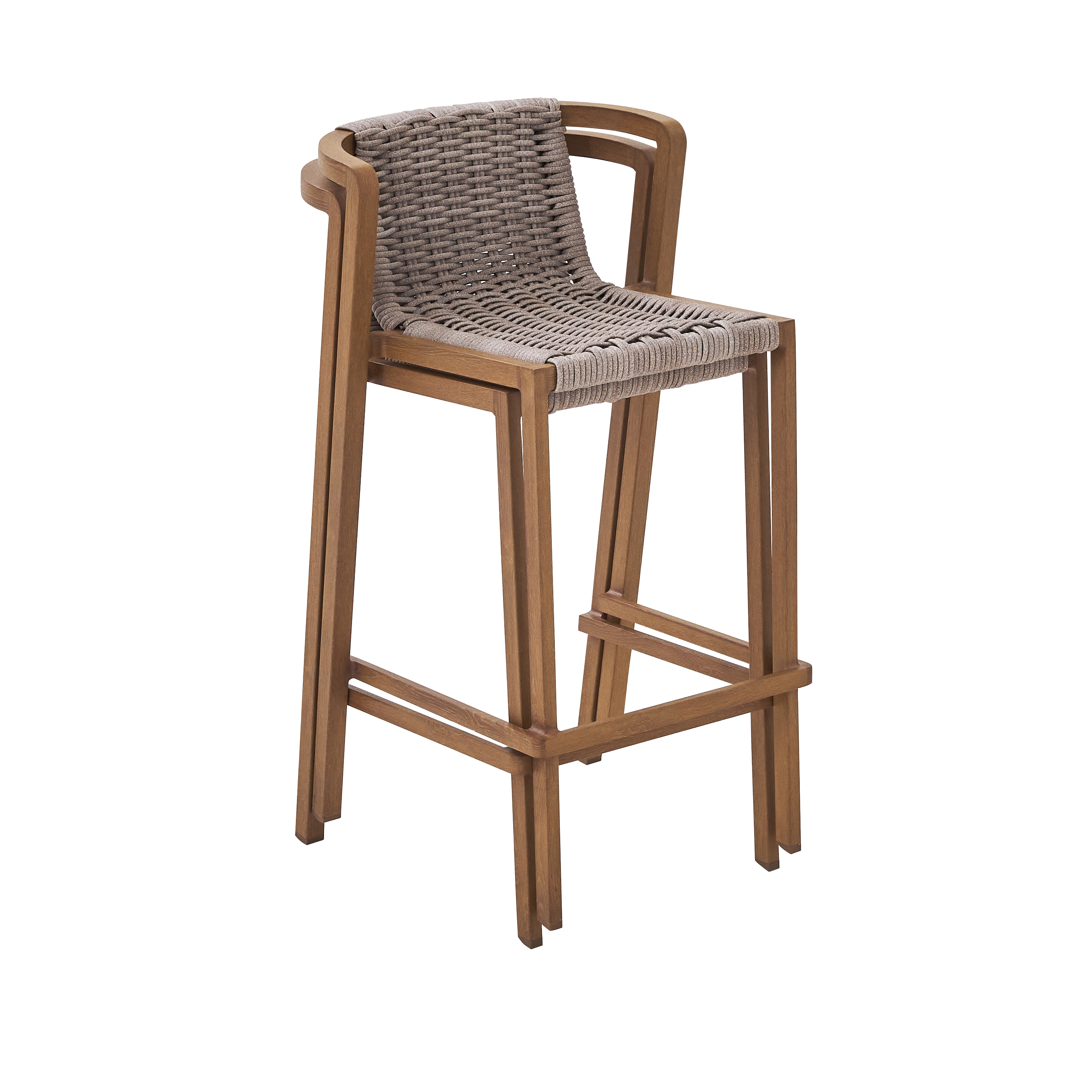 Chaise haute NATERIAL Gaia en aluminium et résine effet naturel - 7