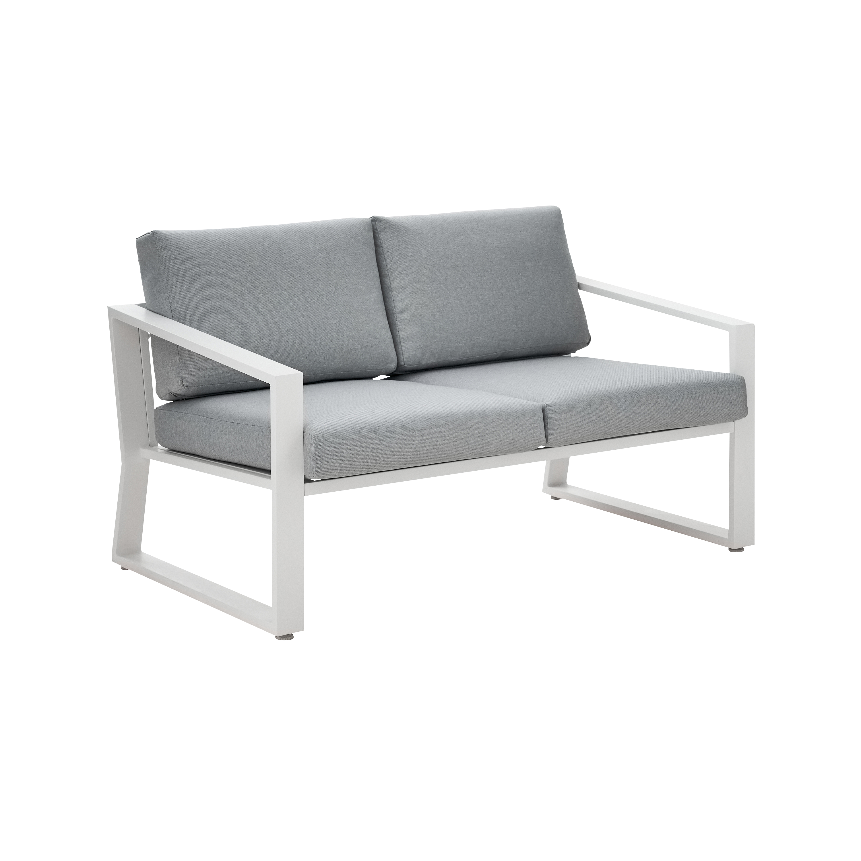 Salotto da giardino per 4 persone bianco Lyra NATERIAL con cuscini in poliestere beige - 5