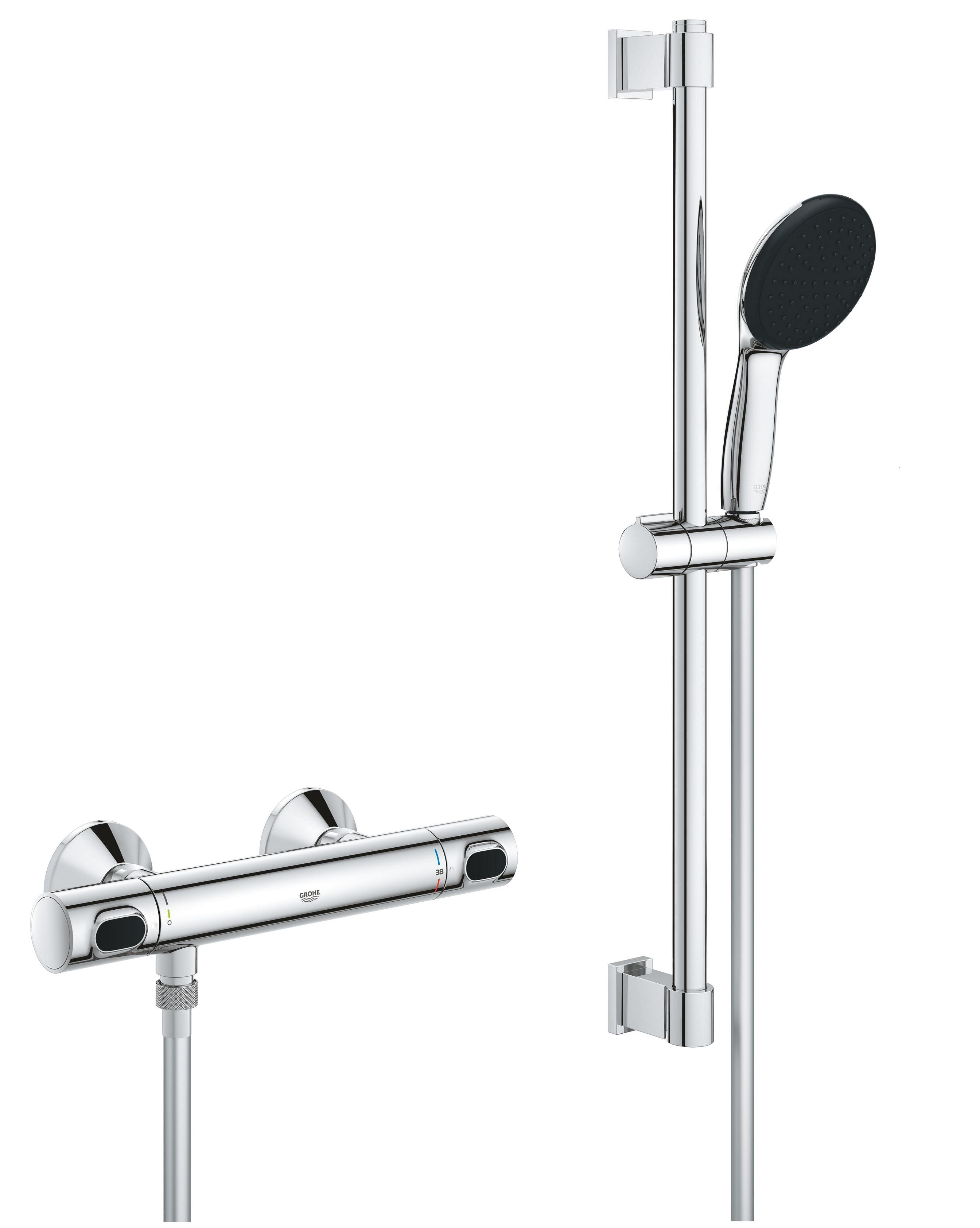 Ensemble barre et robinet thermostatique chrome Precision flow quickfix GROHE - 5