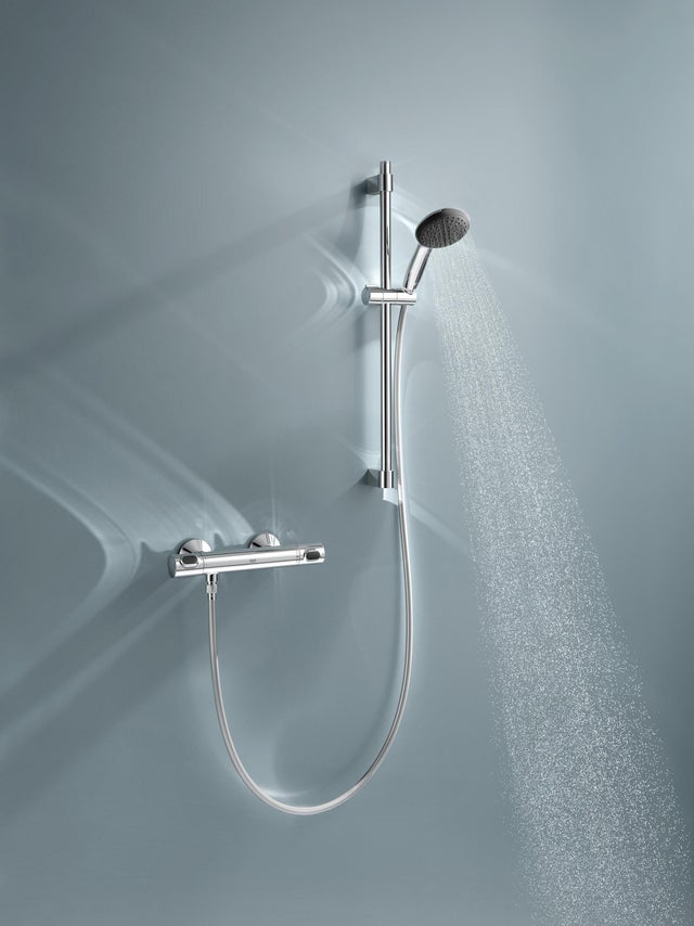 Ensemble barre et robinet thermostatique chrome Precision flow quickfix GROHE