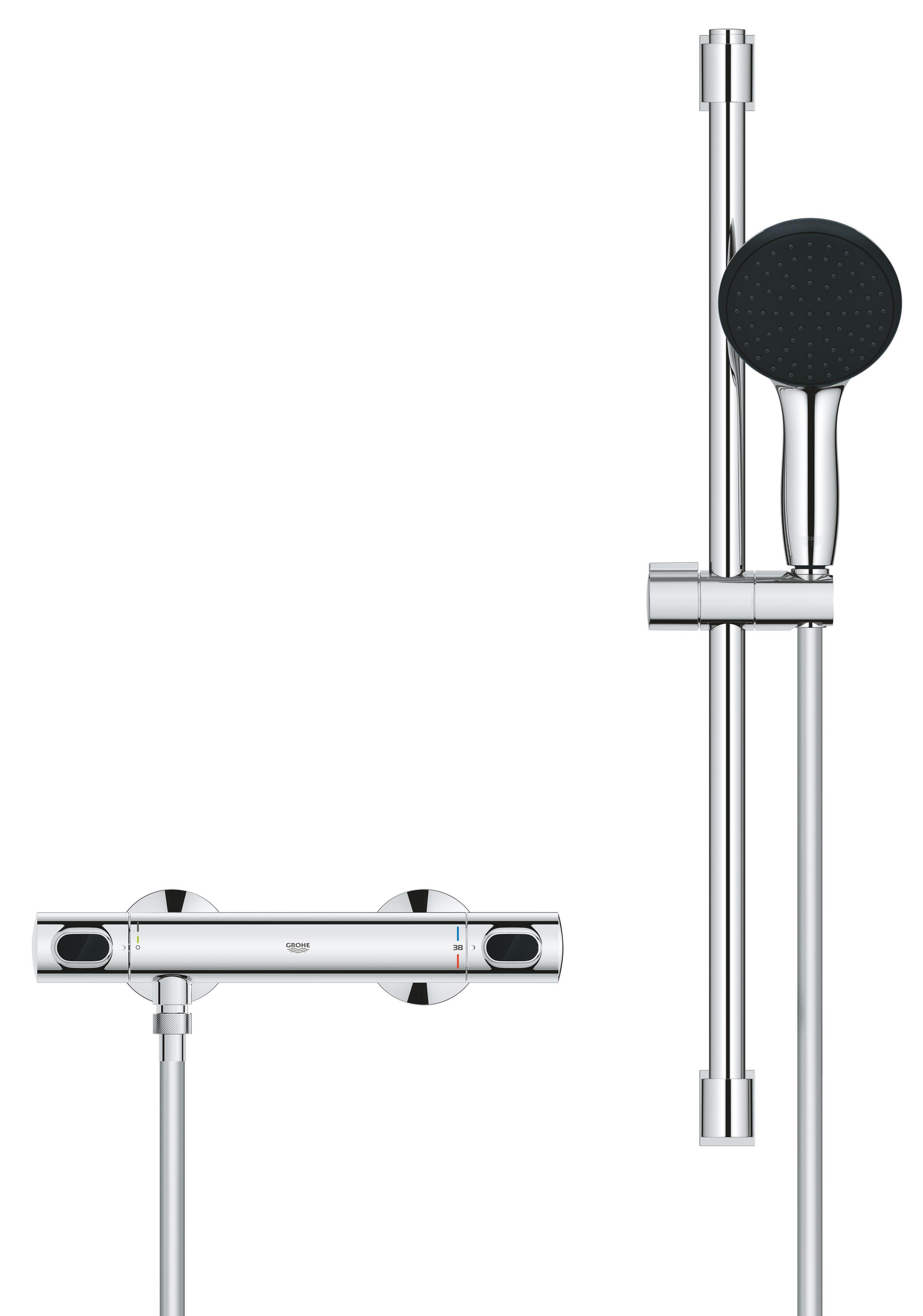 Ensemble barre et robinet thermostatique chrome Precision flow quickfix GROHE - 7