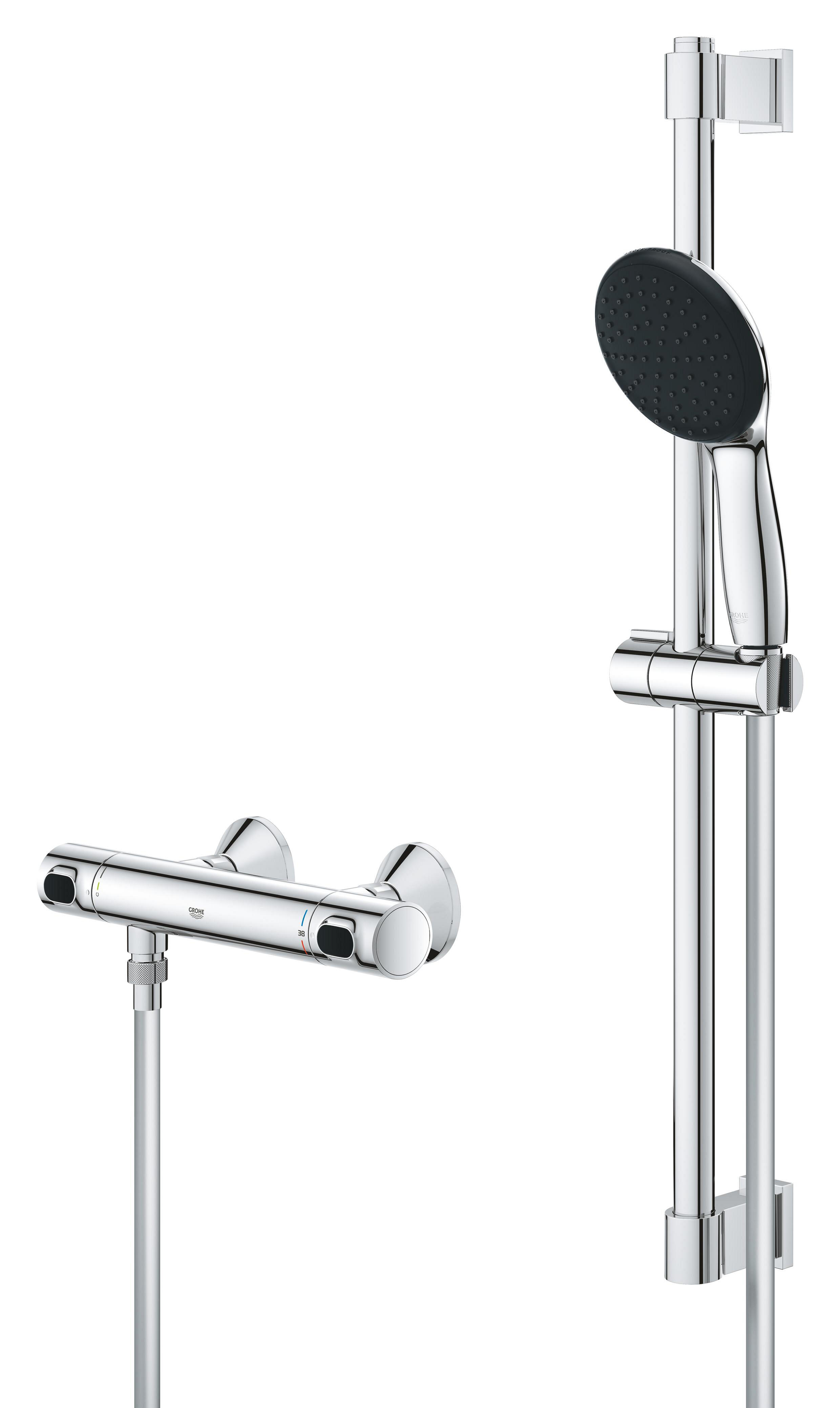 Ensemble barre et robinet thermostatique chrome Precision flow quickfix GROHE - 6