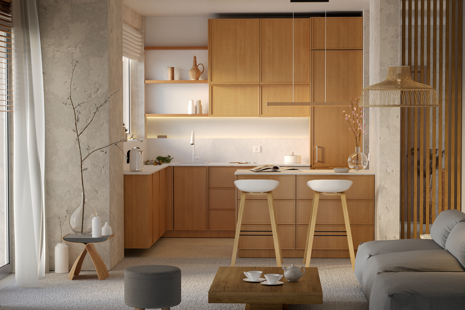 Lampa wisząca Teo drewno LED Tk Lighting - 15