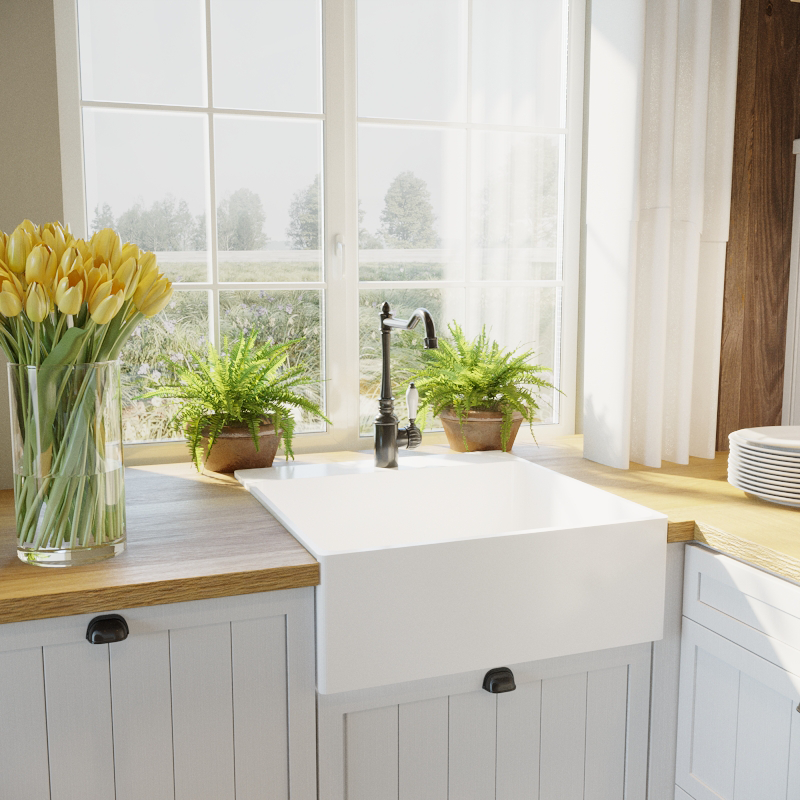 Bateria kuchenna Sara Czarna wylewka U 32 cm Delinia