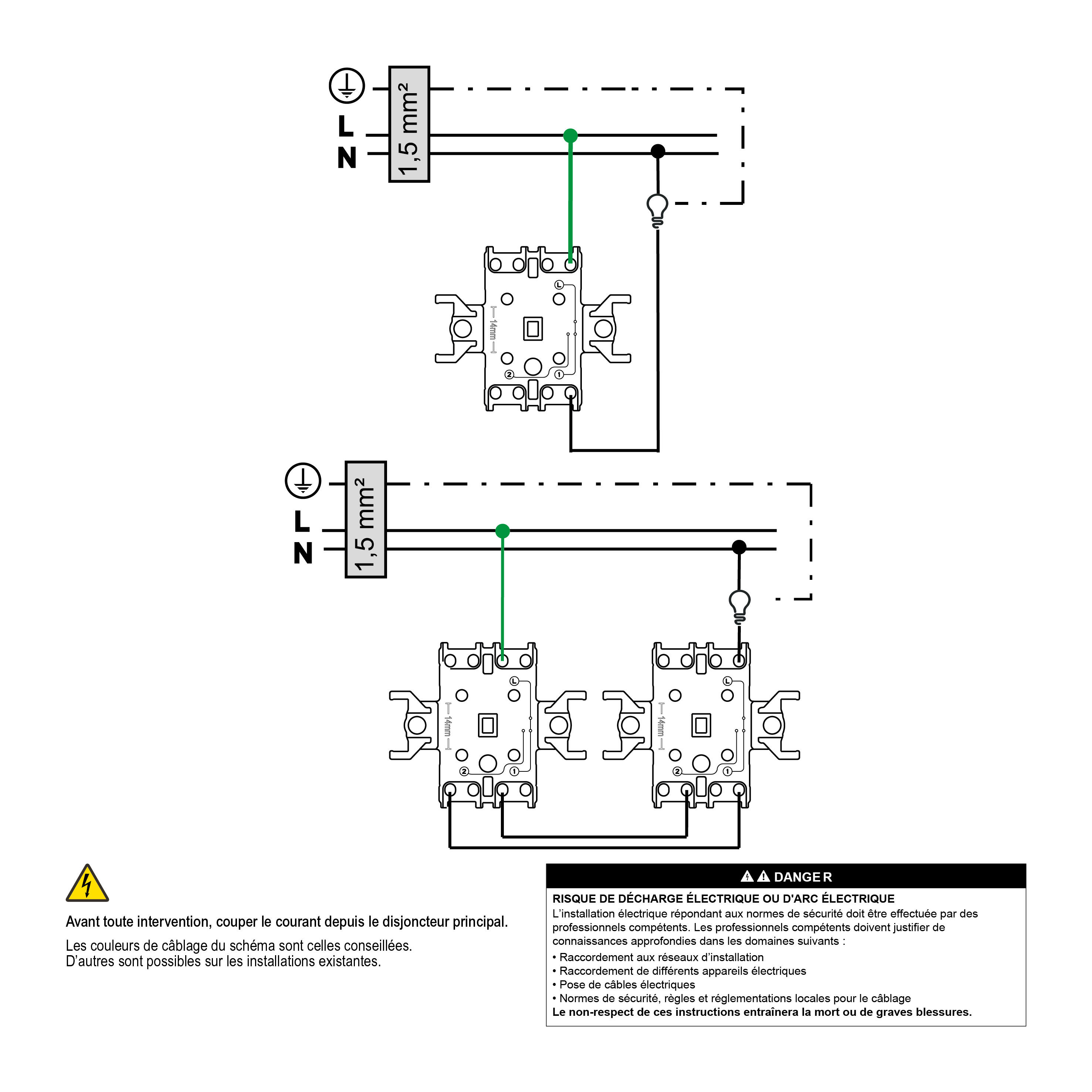 Interrupteur va-et-vient complet Miluz, SCHNEIDER ELECTRIC, blanc - 3