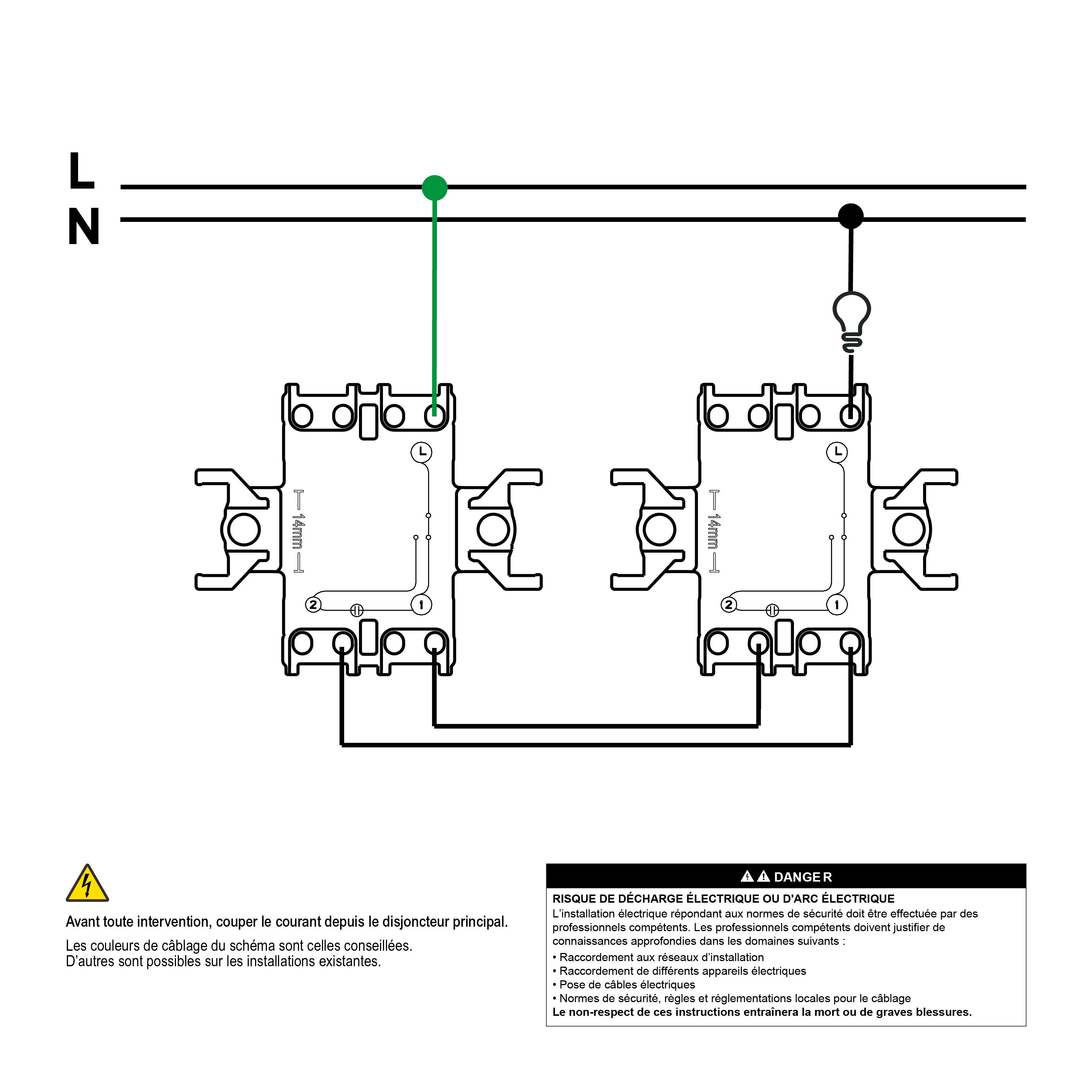 Interrupteur va-et-vient voyant lumineux complet Miluz SCHNEIDER ELECTRIC blanc - 3