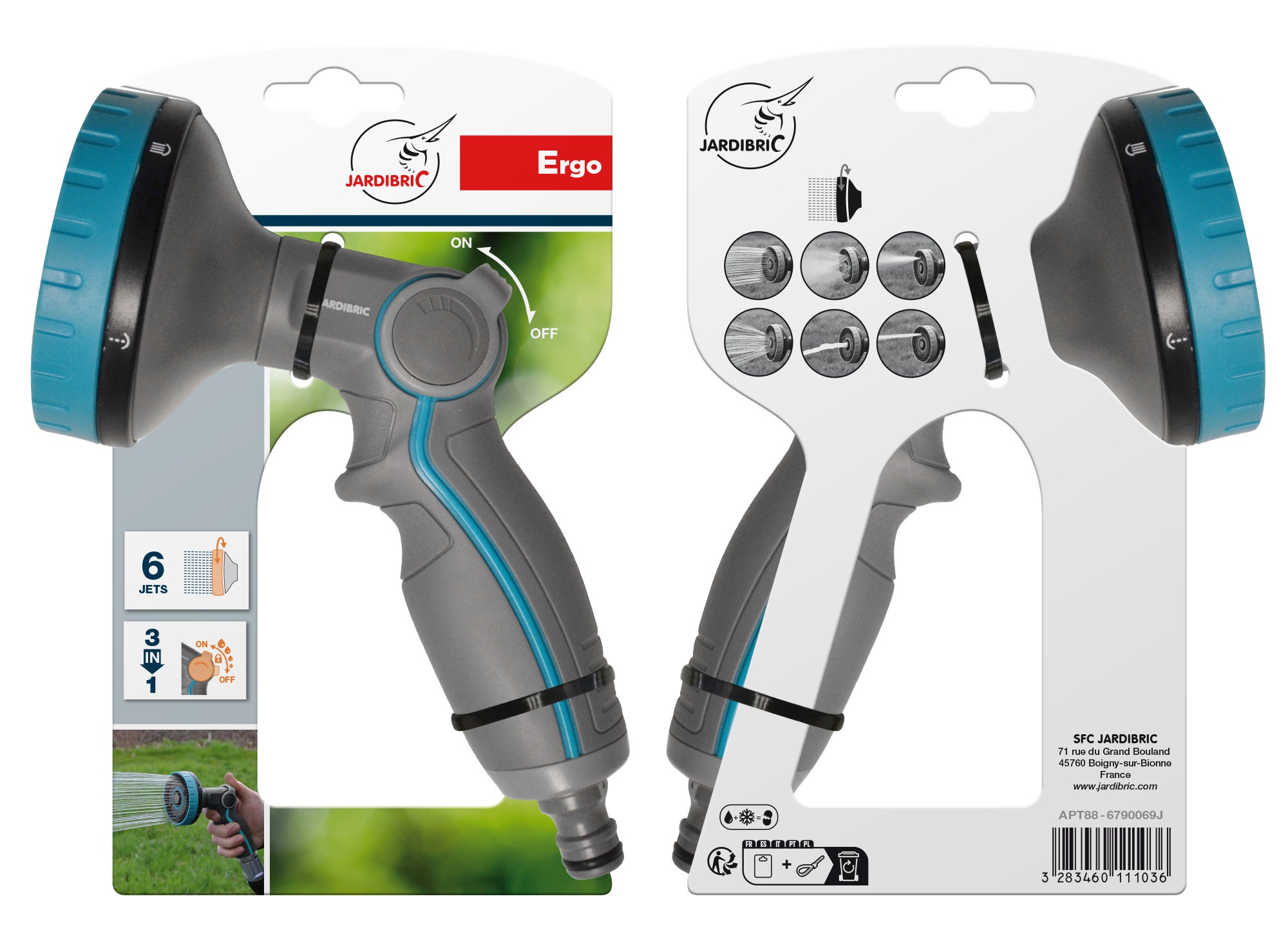 Pistola de riego  JARDIBRIC con 6 posiciones - 5