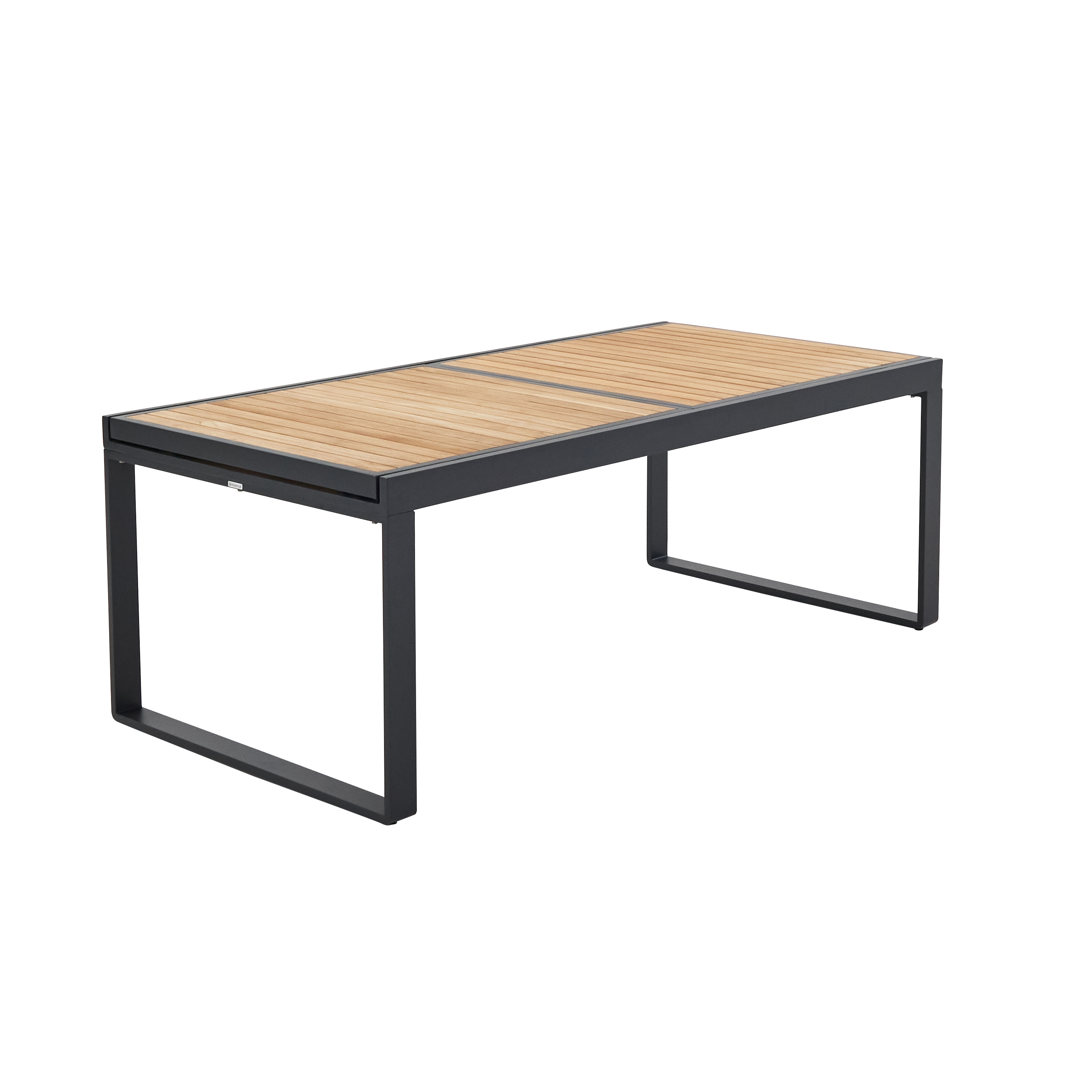 Mesa extensível madeira teca e alumínio 200/320X100 cm cinza esc Naterial Persea - 2