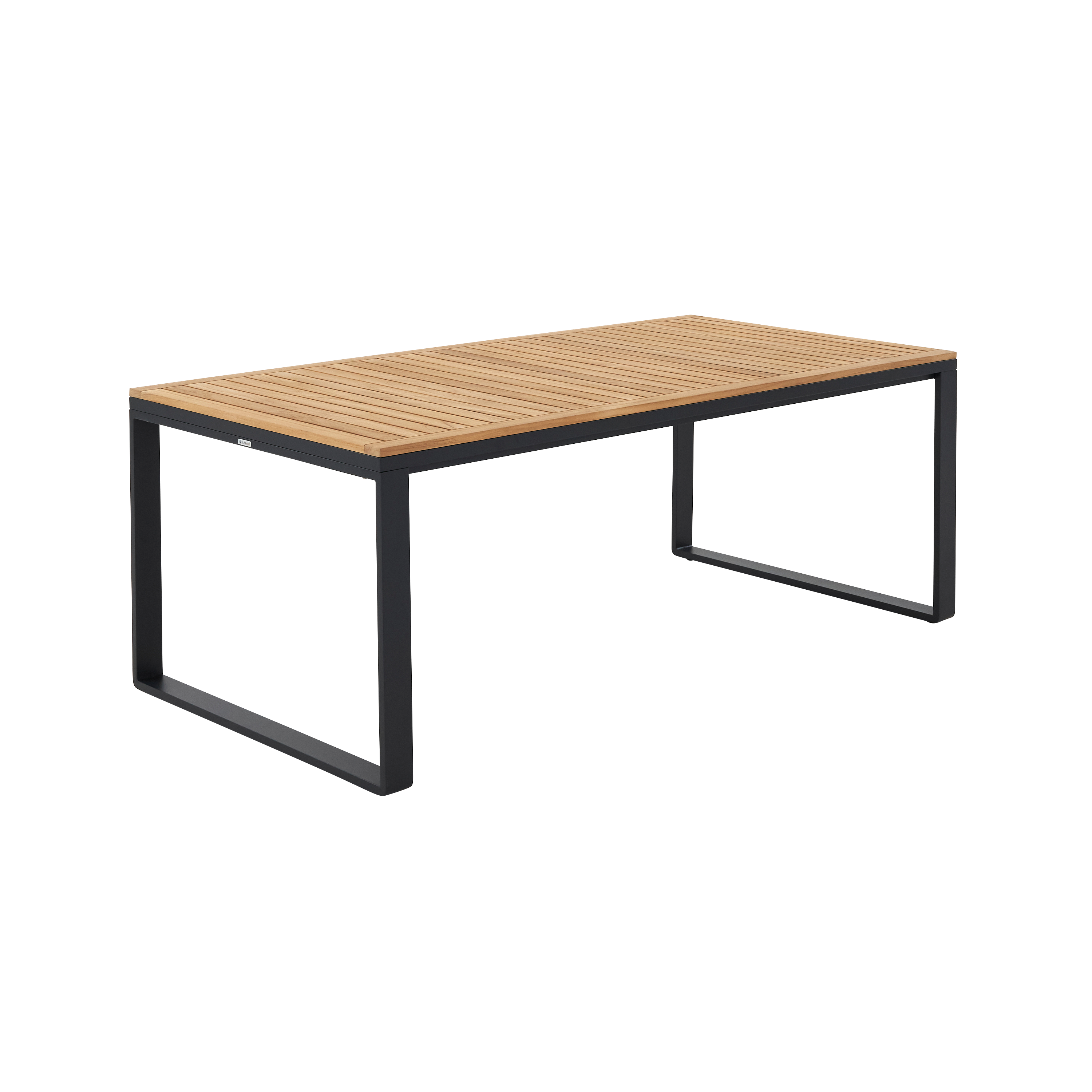 Mesa de jardín de comedor de aluminio y madera de teca persea de 200x75x100 cm