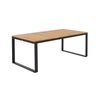 Mesa refeição em madeira teca e alumínio 200x100 cm cinza escuro Naterial Persea