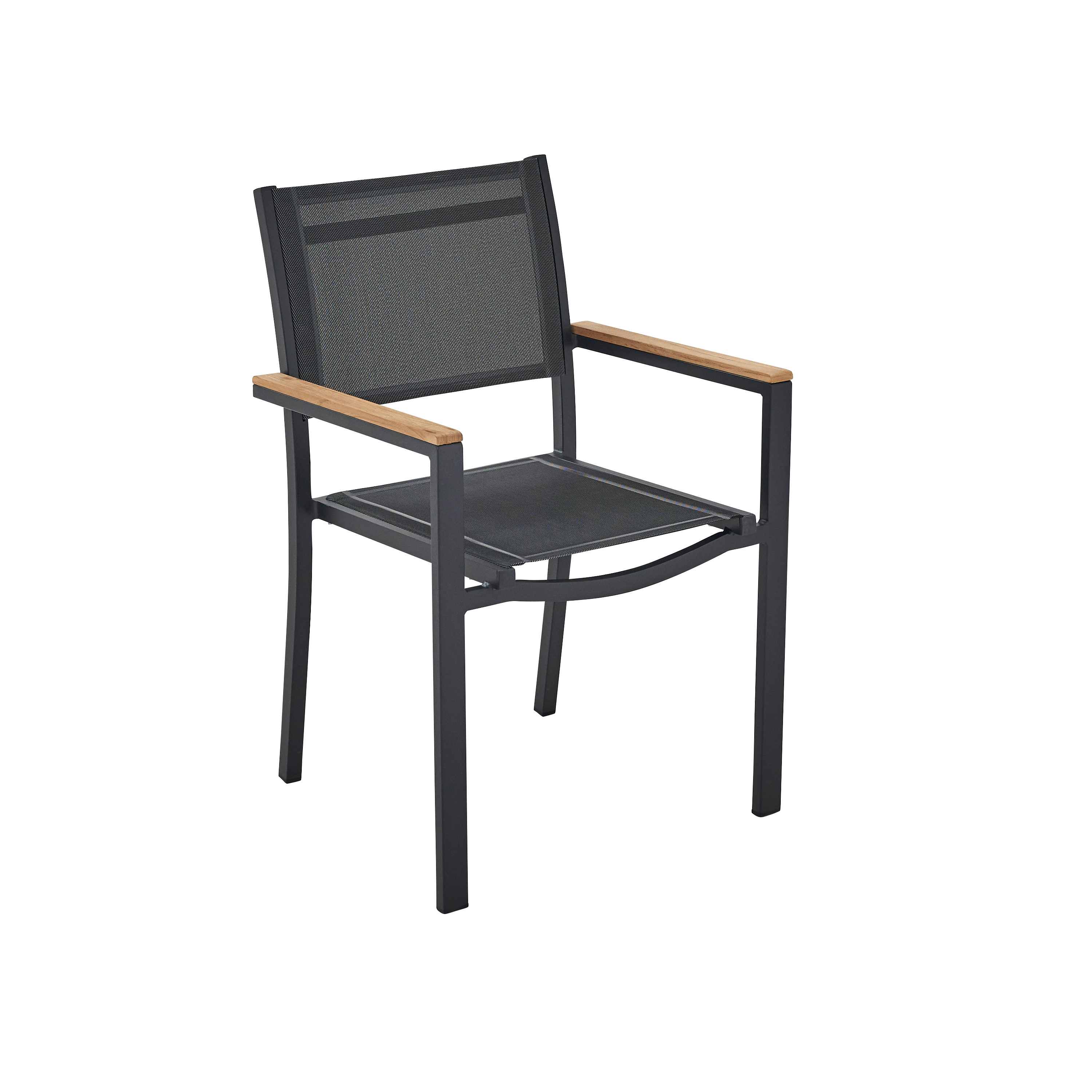 Cadeira de refeição com braços alumínio e textileno cinza escuro Naterial Persea - 2