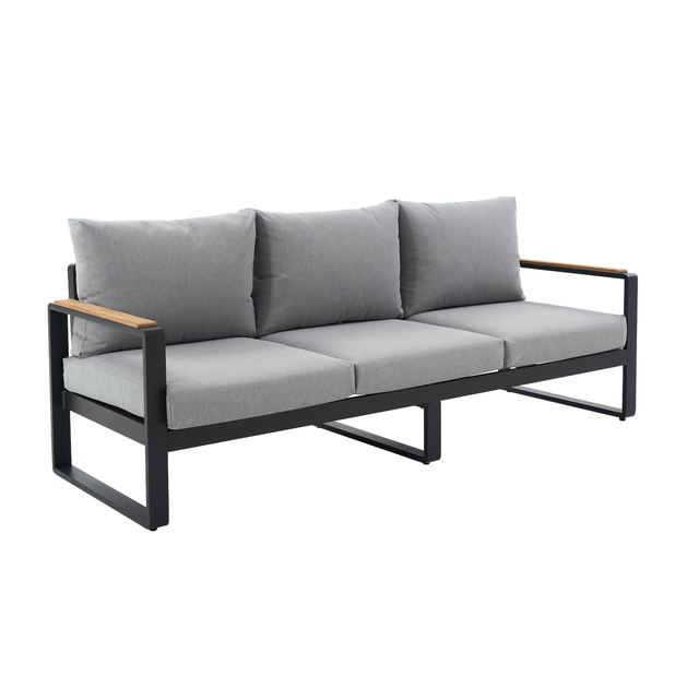 Canapé 3 places en aluminium et teck gris anthracite Persea NATERIAL