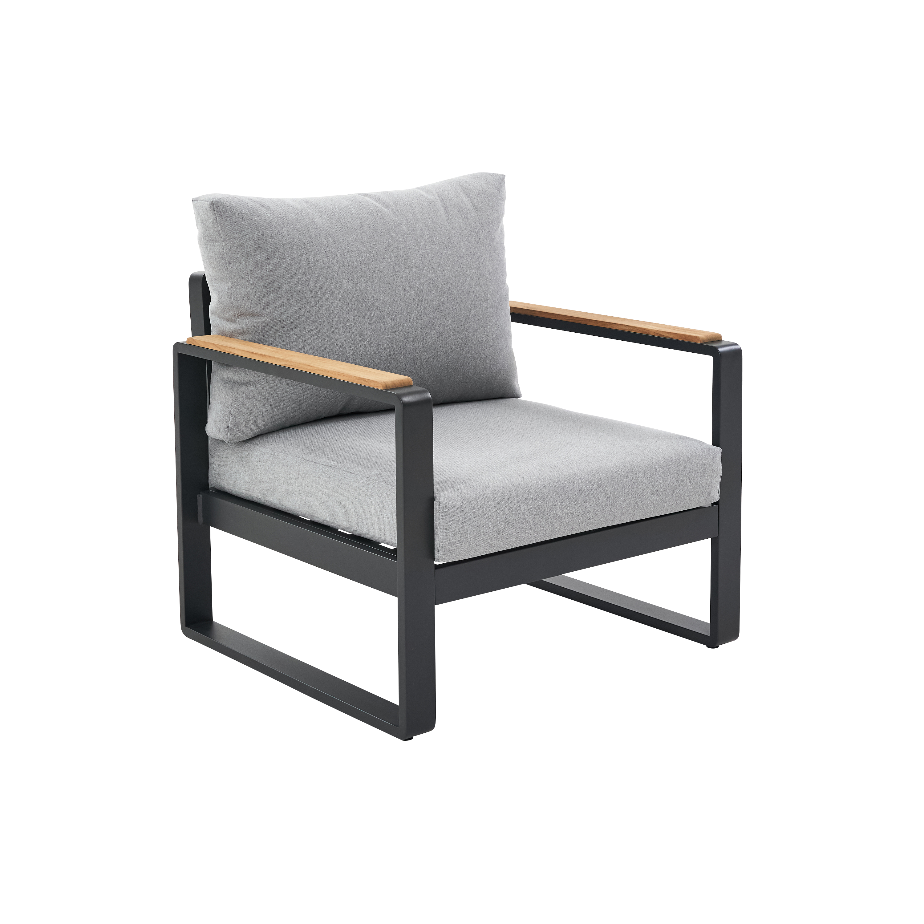 Sillón de jardín con cojín de jardín de aluminio persea gris