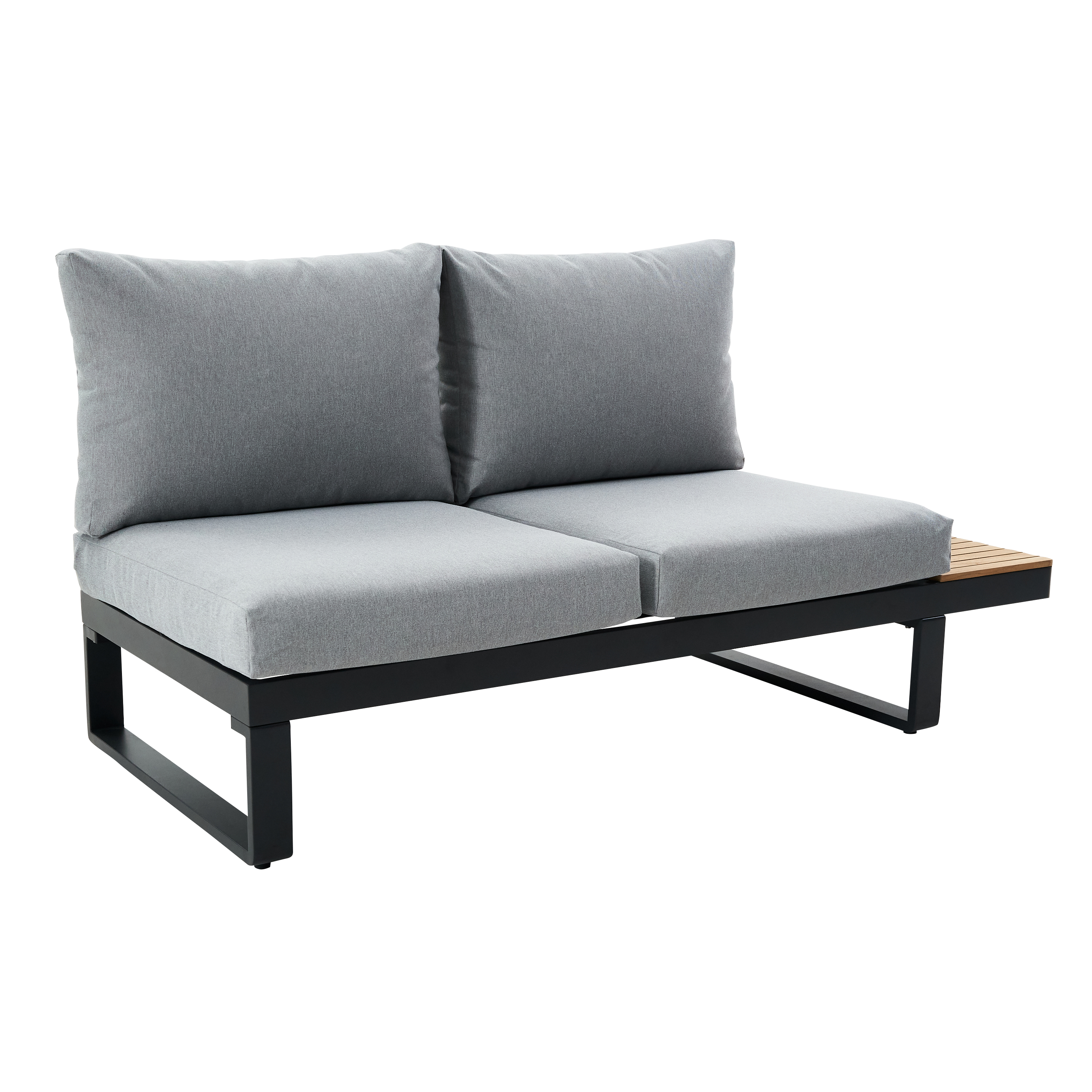 Salotto da giardino angolare per 5 persone antracite Persea NATERIAL con cuscini in poliestere grigio - 4