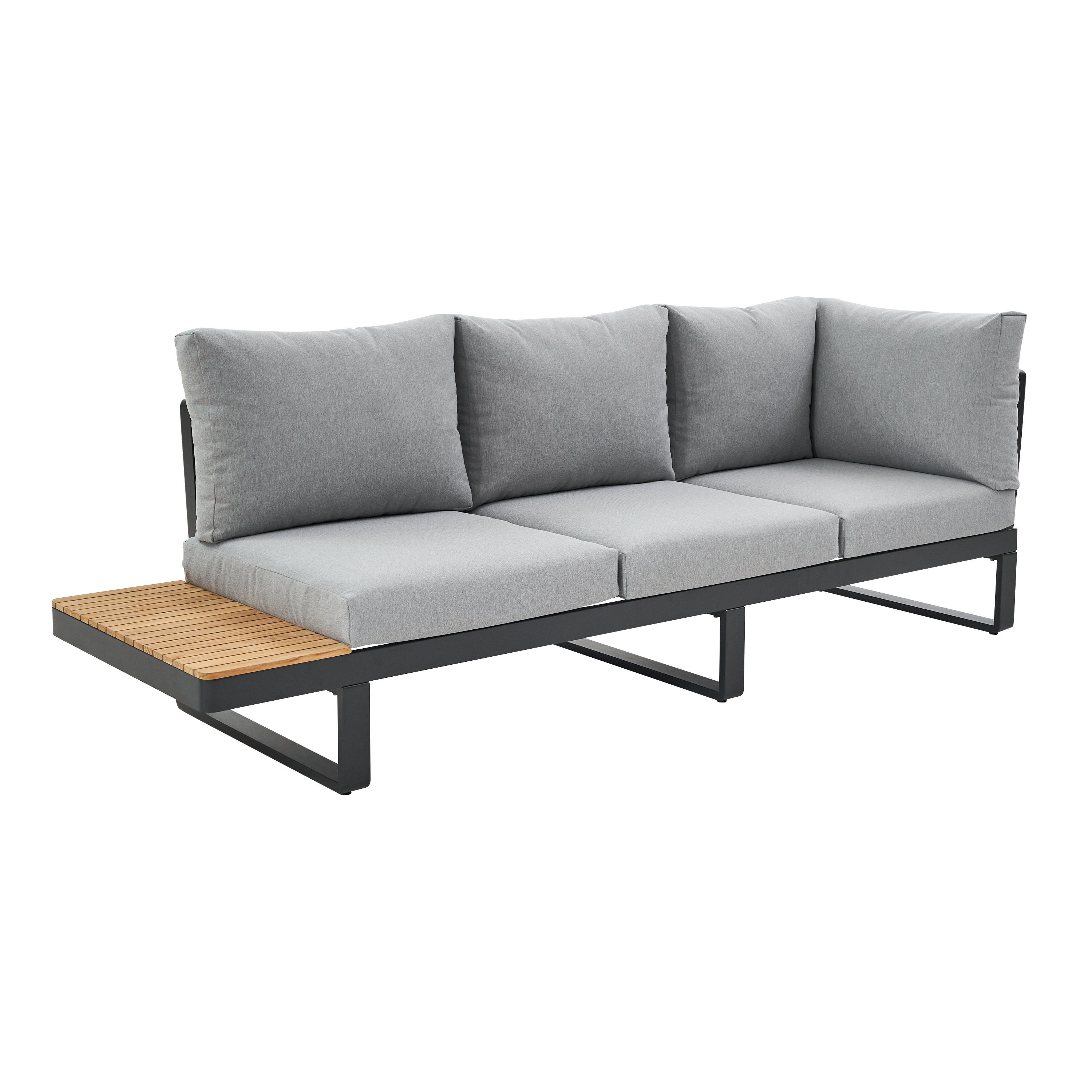Salotto da giardino angolare per 5 persone antracite Persea NATERIAL con cuscini in poliestere grigio - 3