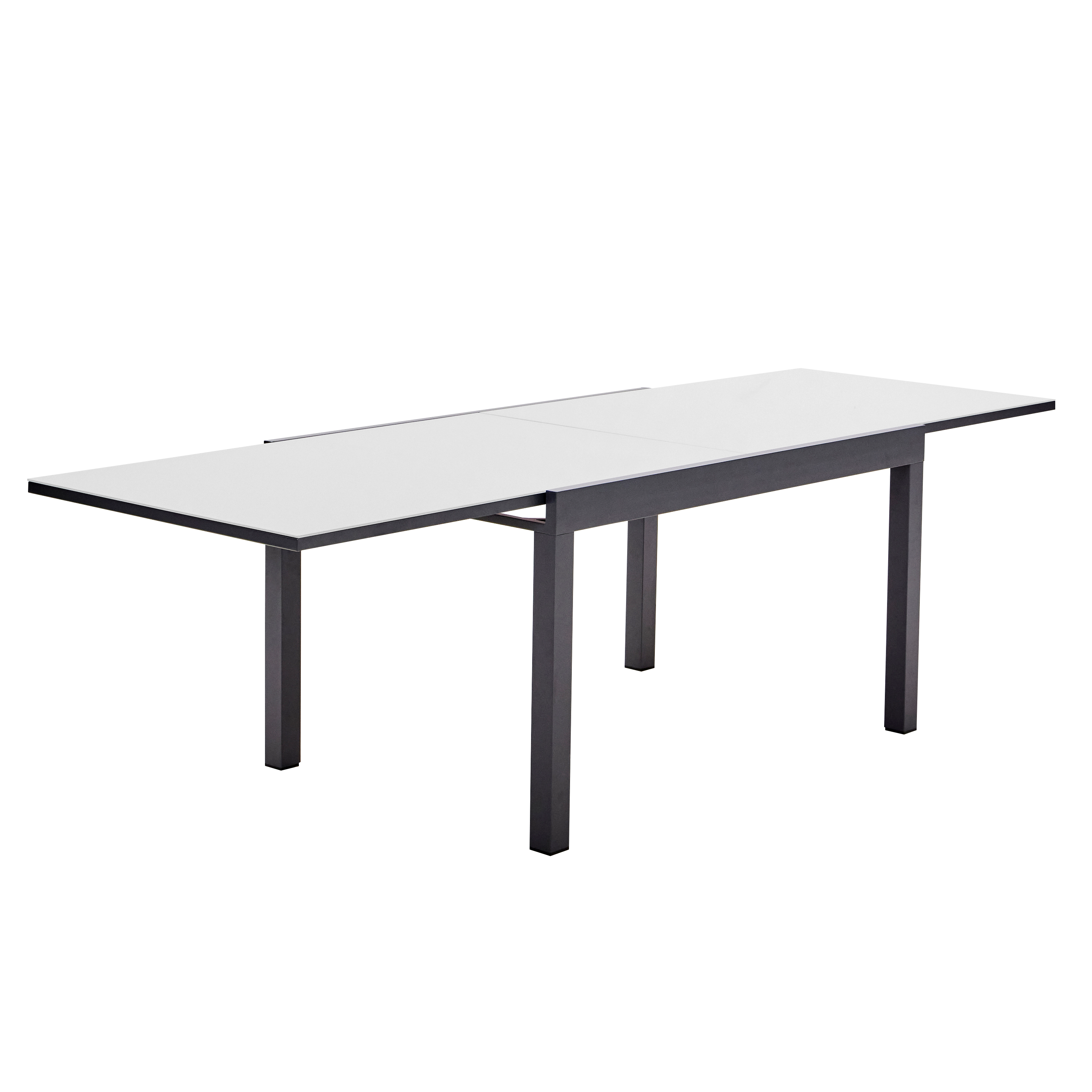 Mesa de jardín extensible de aluminio lyra gris de 135/270x75.5 cm