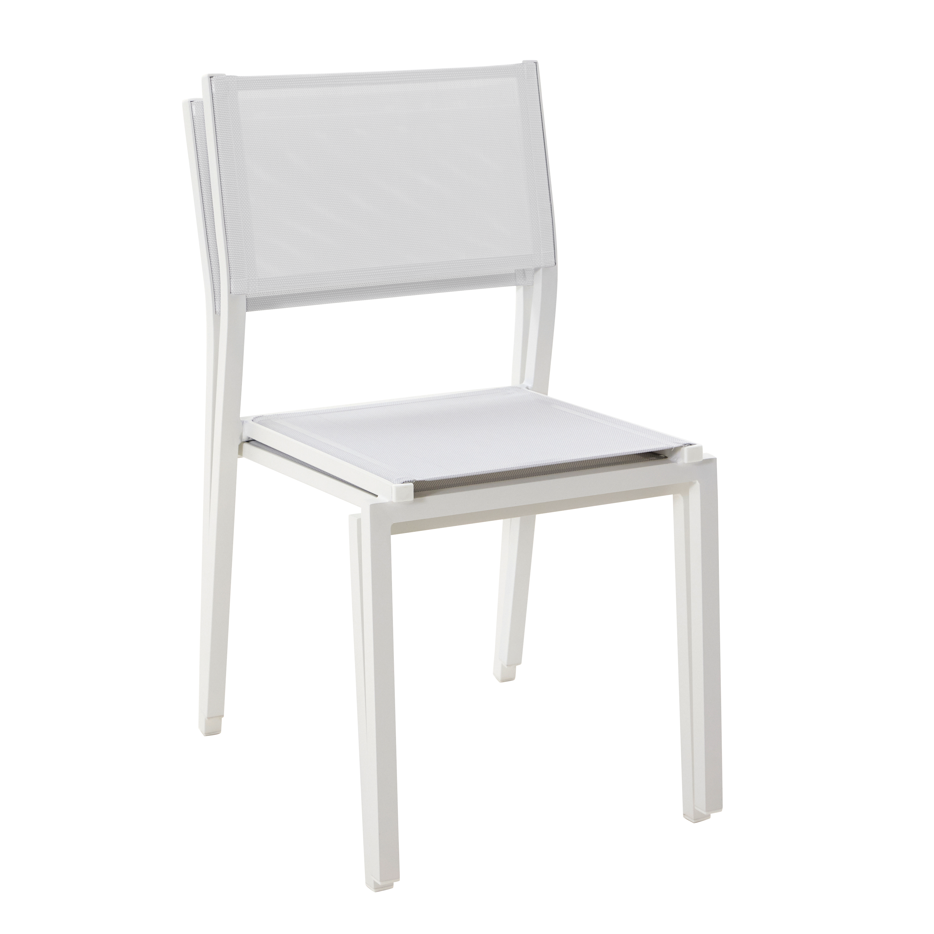 Sedia da giardino Lyra Beta NATERIAL, struttura e seduta in alluminio bianco - 2