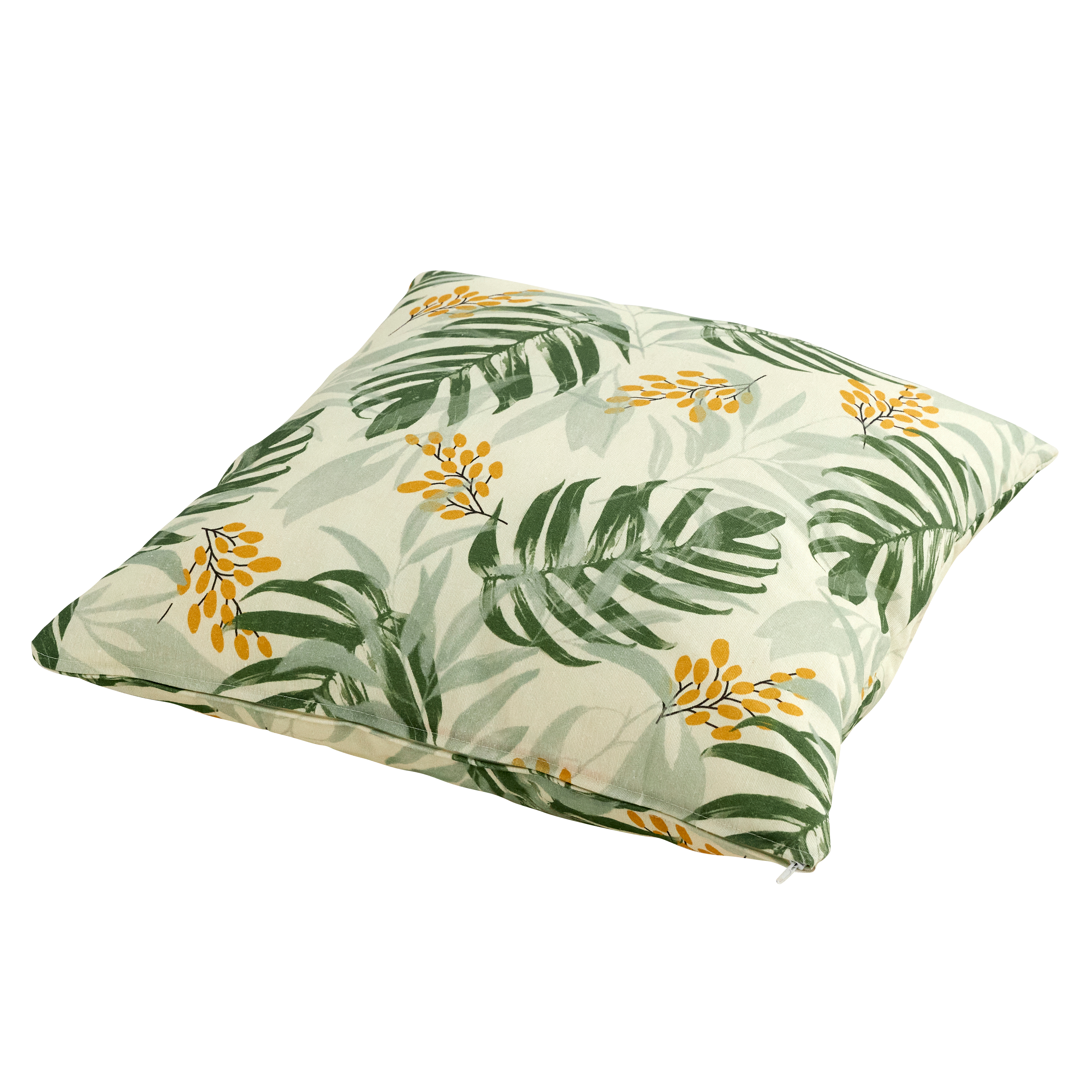 Cuscino da esterno decorativo in cotone e poliestere verde e bianco e grigio e giallo 45 x 45 x Sp 3 cm - 5