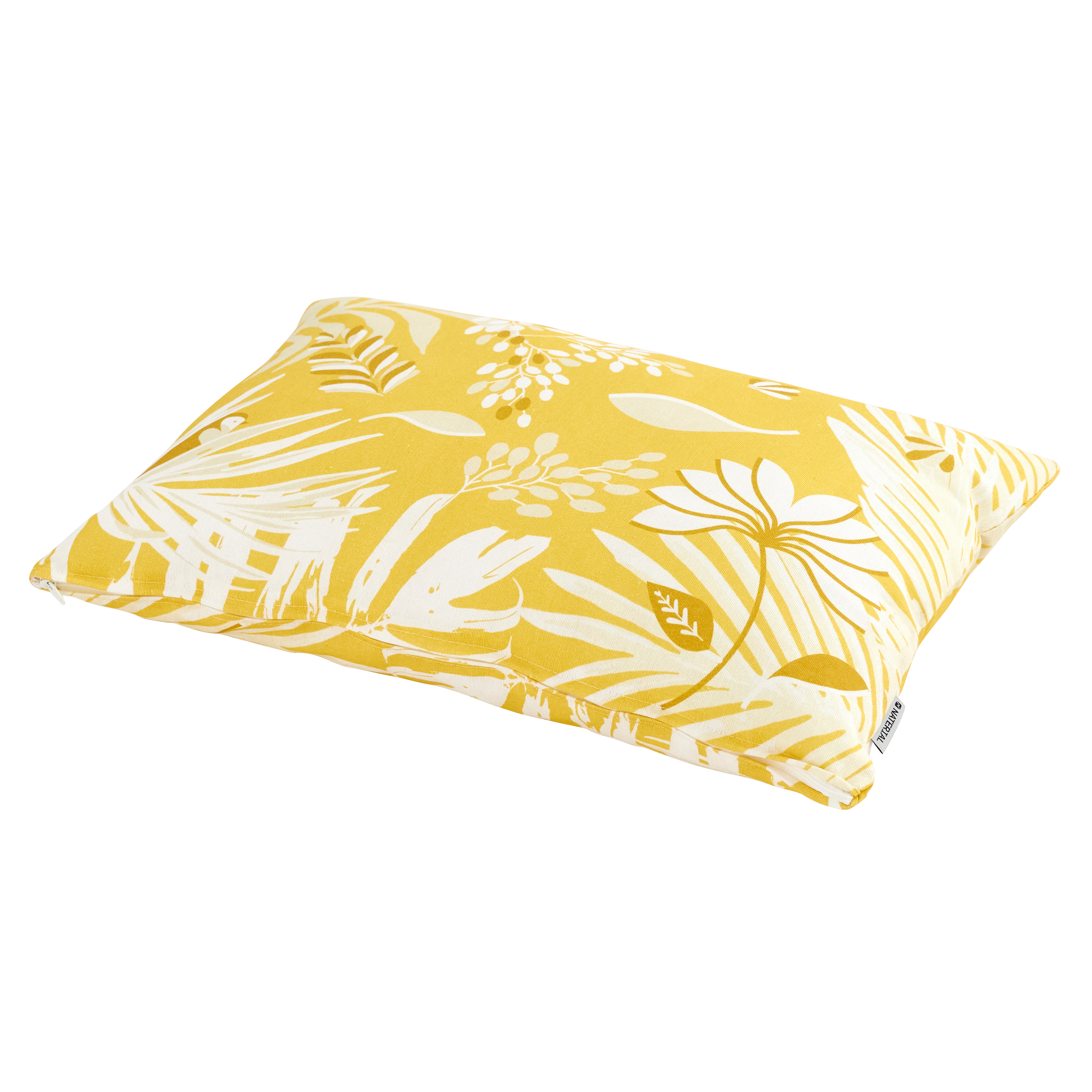 Cuscino da esterno decorativo in cotone e poliestere bianco e giallo 30 x 45 x Sp 3 cm - 2