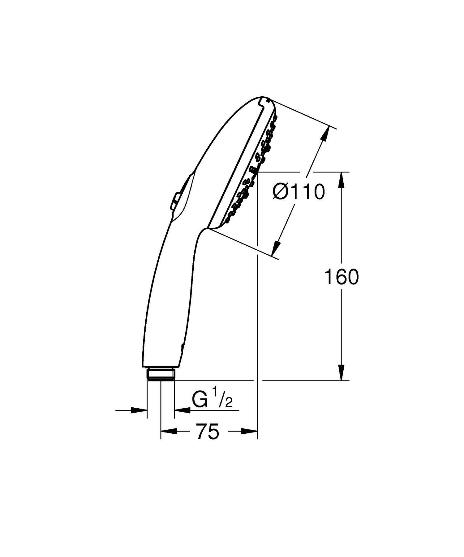 Alcachofa de ducha GROHE  cromo con 3 funciones - 5