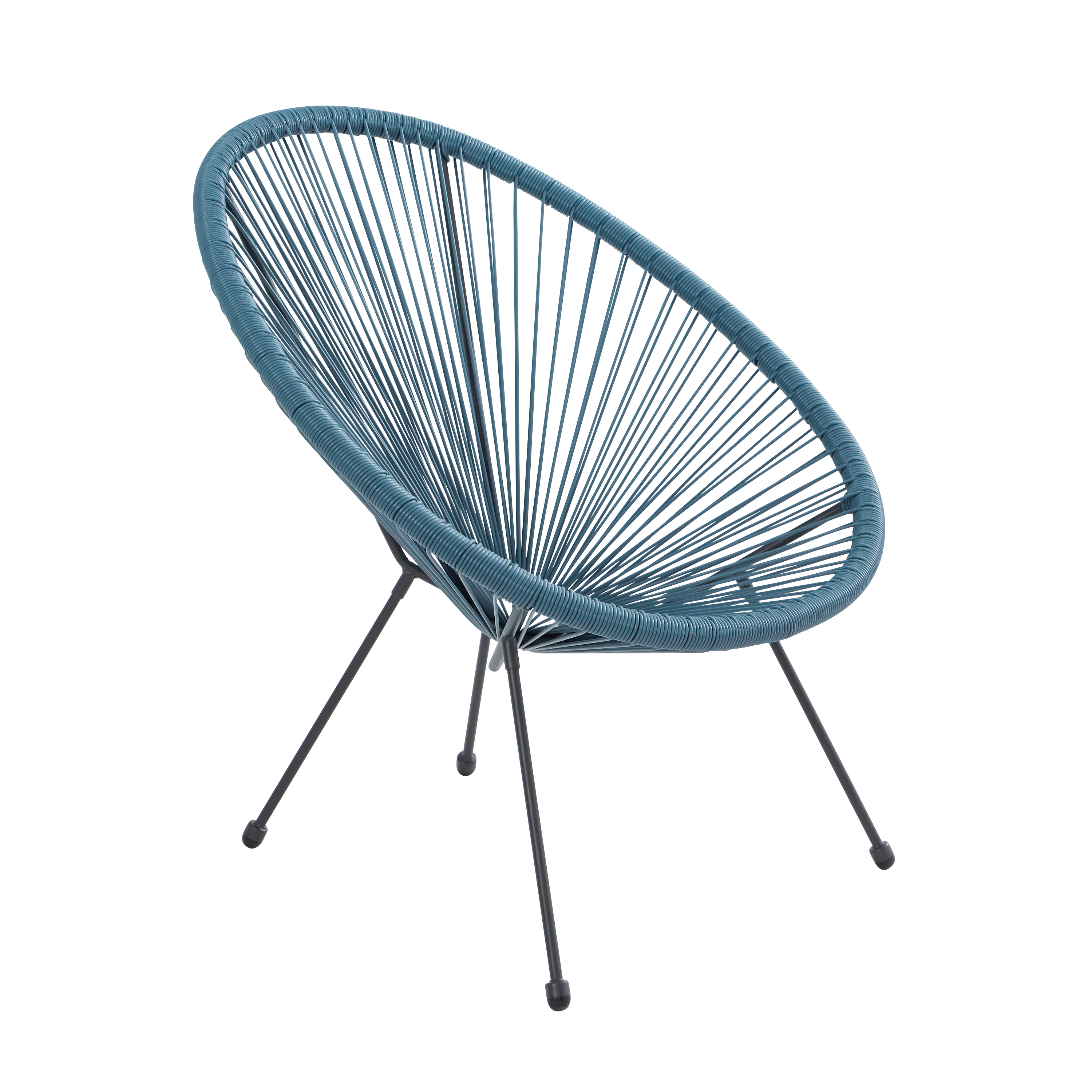 Sillón de jardín sin cojín de acero acapulco azul