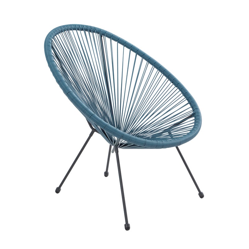 Krzesło ogrodowe niebieskie Acapulco 72x84x37 cm stalowe