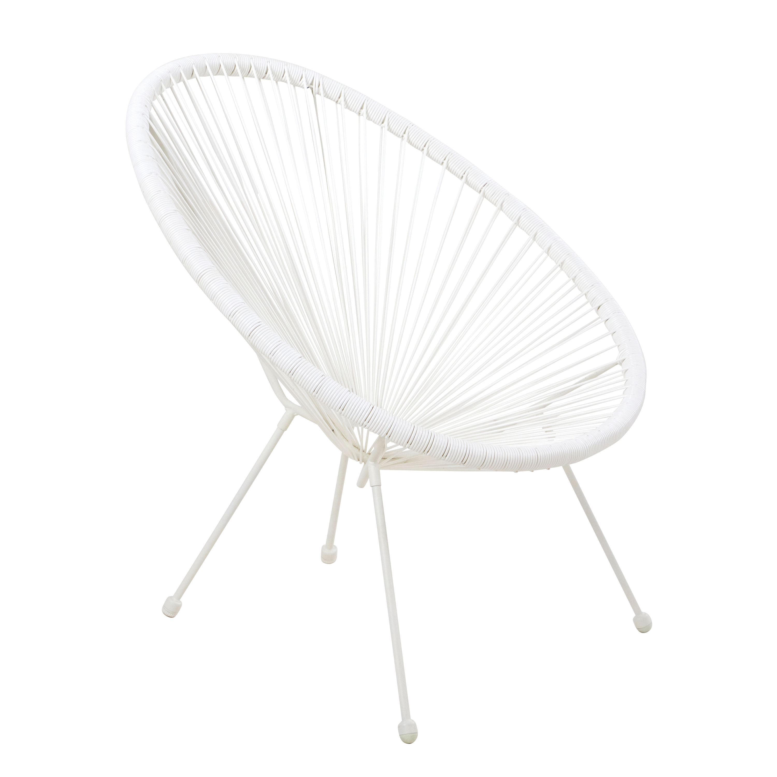 Sillón de jardín sin cojín de acero acapulco blanco