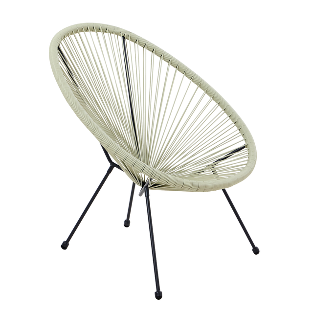Fauteuil de jardin ACAPULCO en acier et résine vert clair