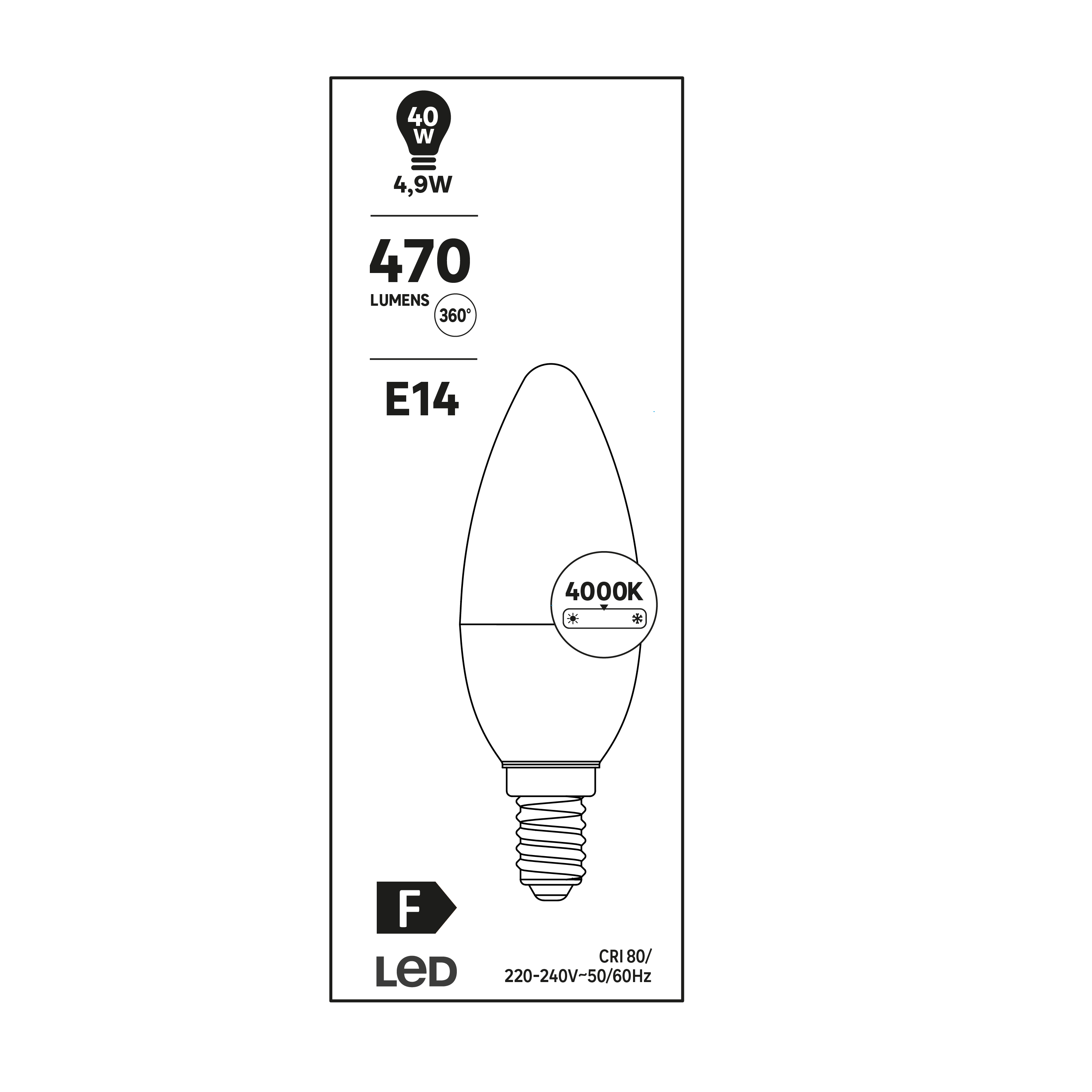Lâmpada LED C35 E14 470 lm 4000 k 15000H - 4
