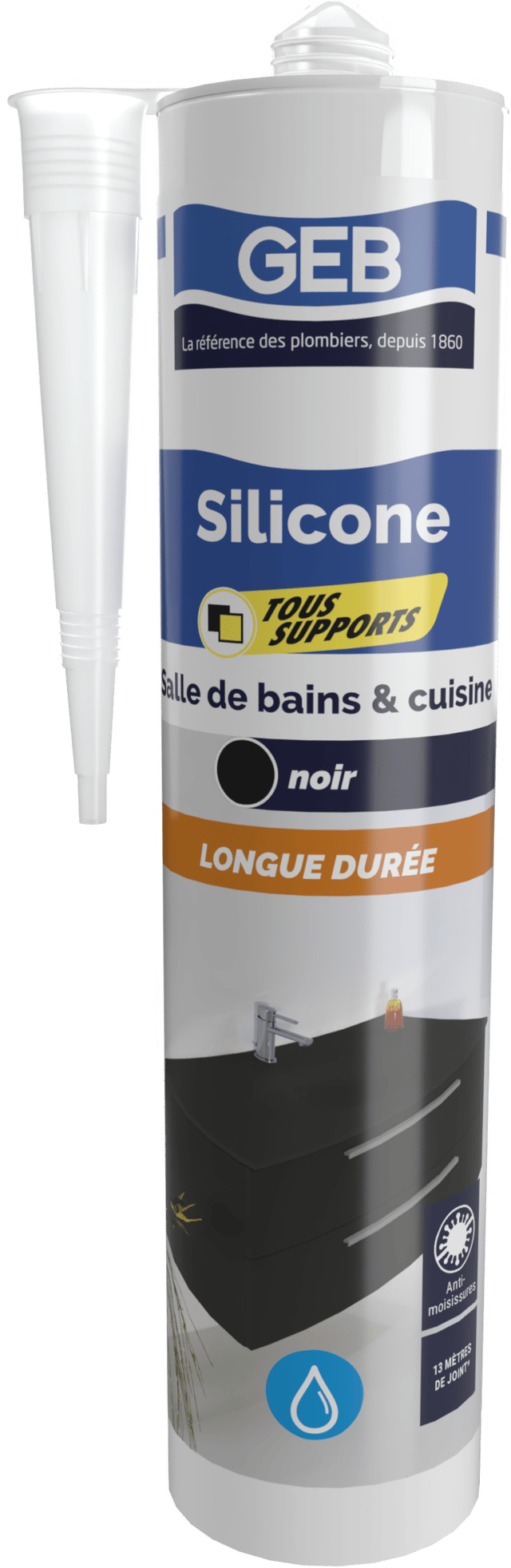 Silicone GEB, noir, 280 ml