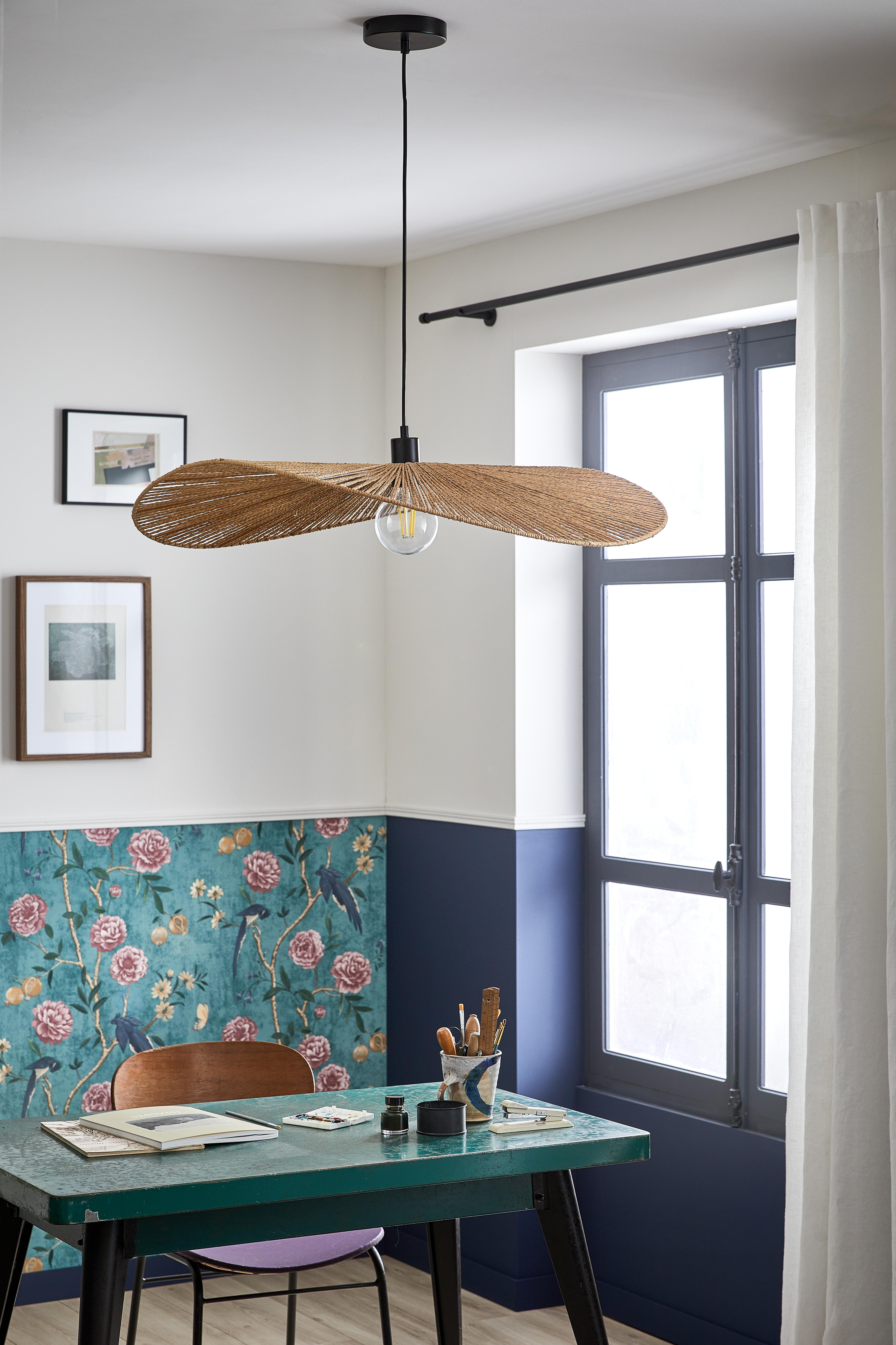 Suspension Siruela corde naturelle, 56x40cm, E27 - 2