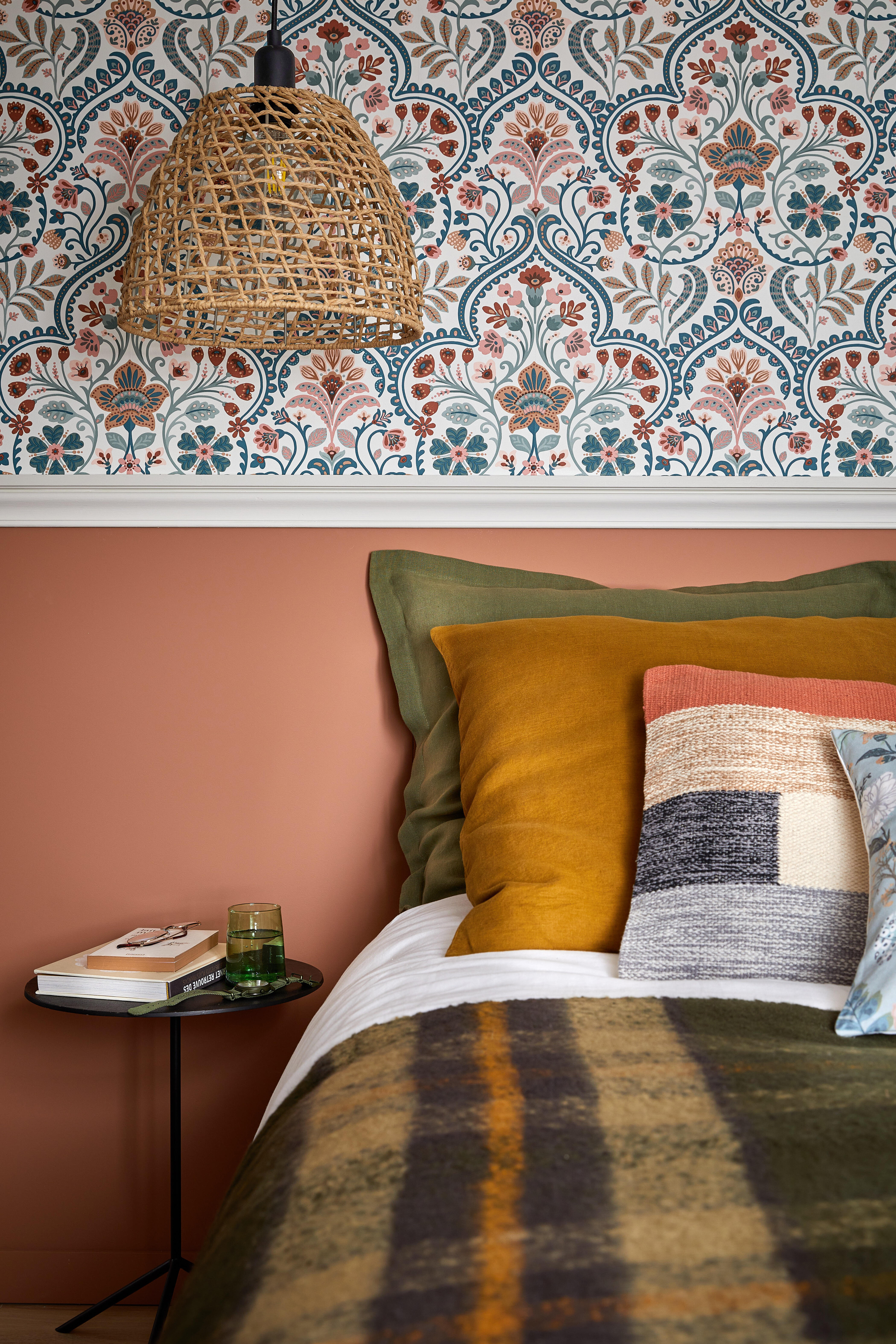 Papier peint intissé William bohême vert céladon - 4