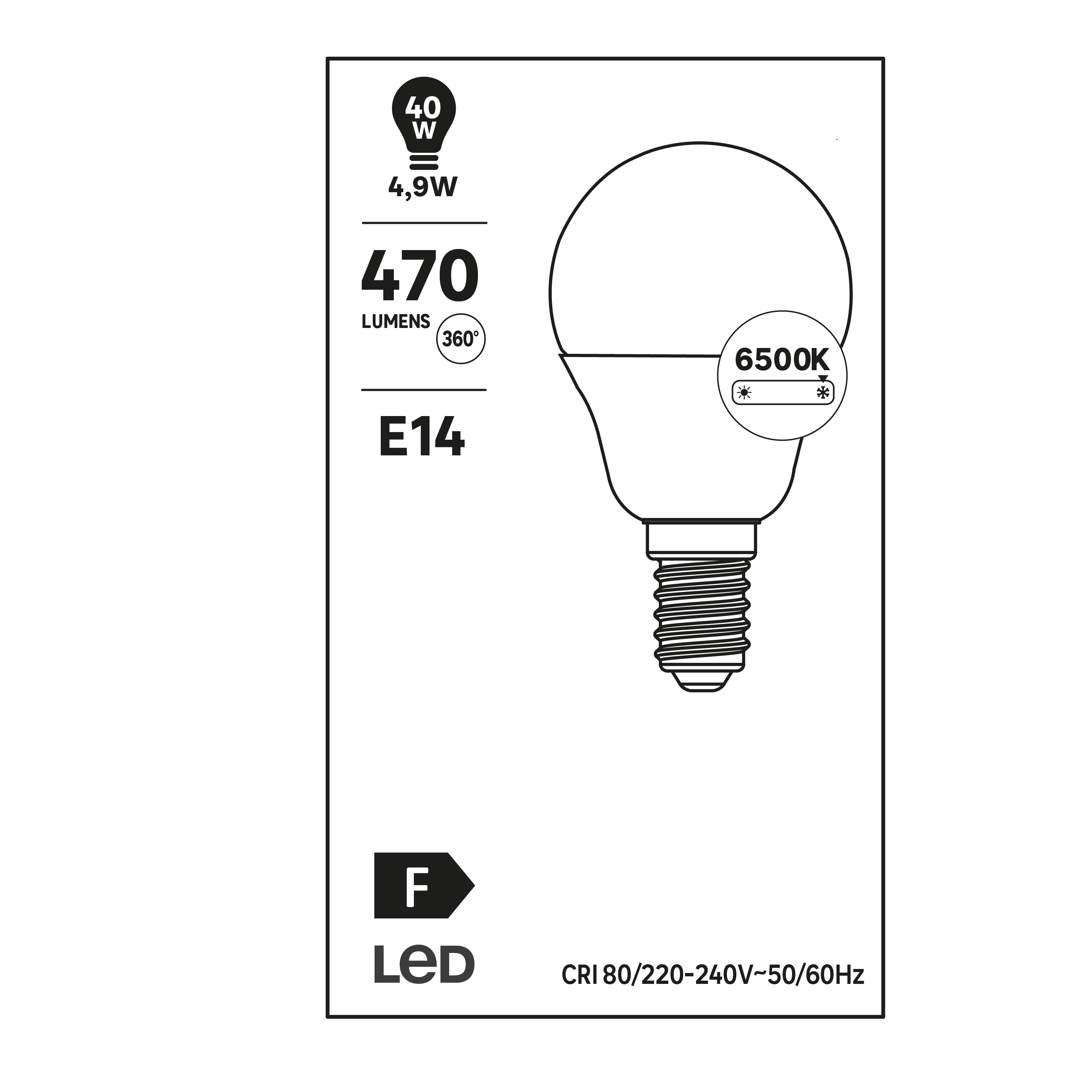 Lâmpada LED IP45 E14 470 lm 6500 k 15000H - 4