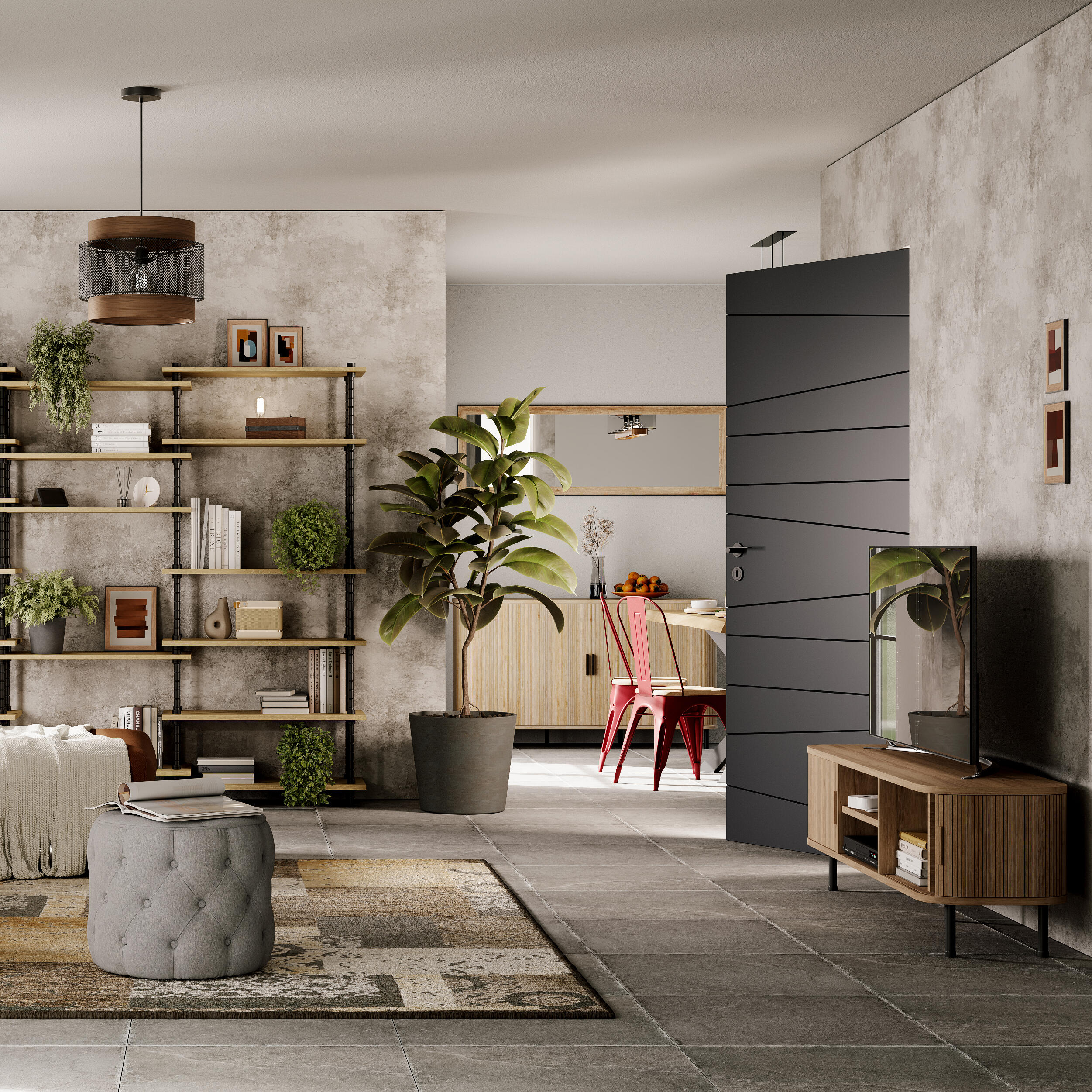 Carta da parati Effecto muro grigio verde, 53 cm x 10.05 m - 5