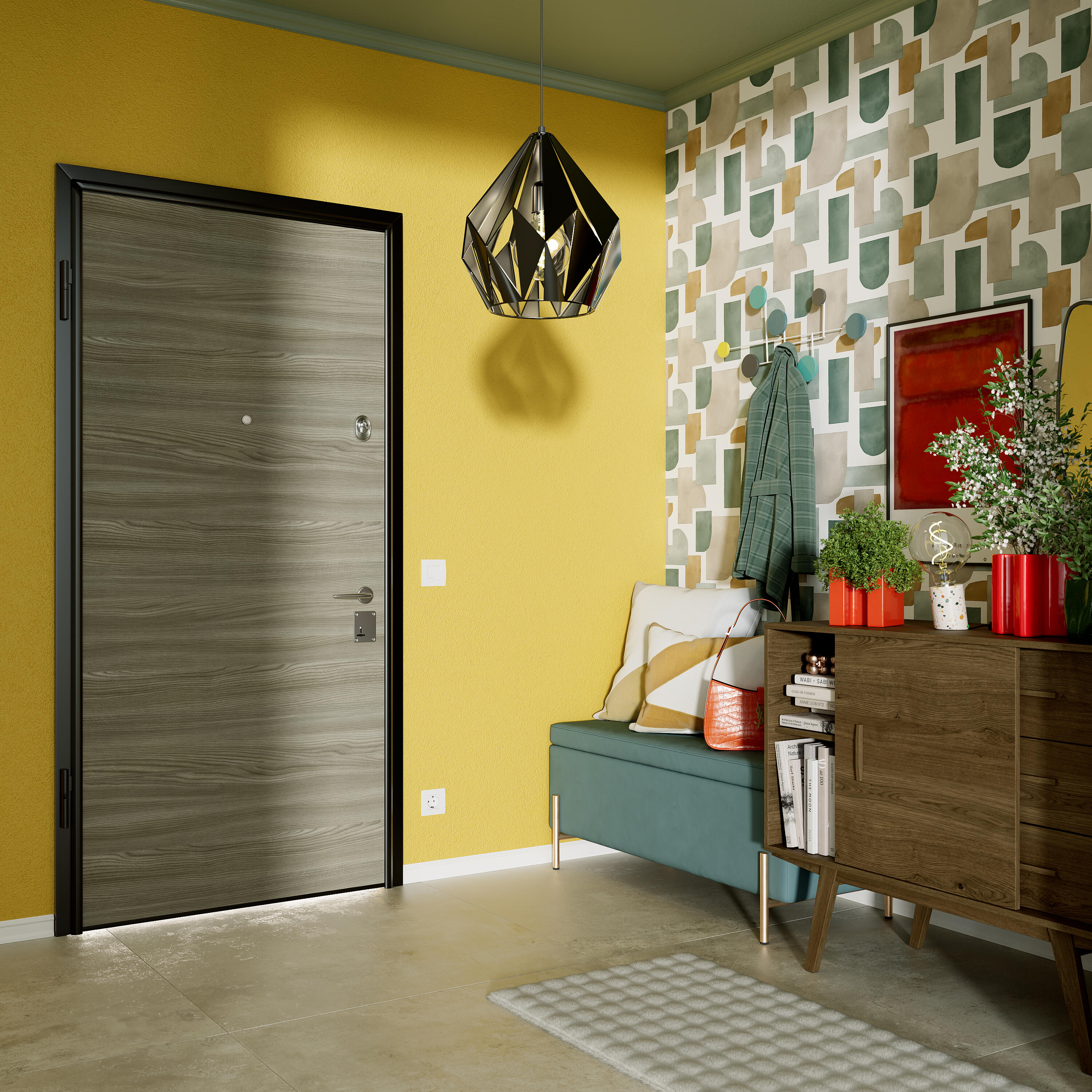 Specchio OGIVE asimmetrico in metallo nero 30 x 50 cm INSPIRE - 7