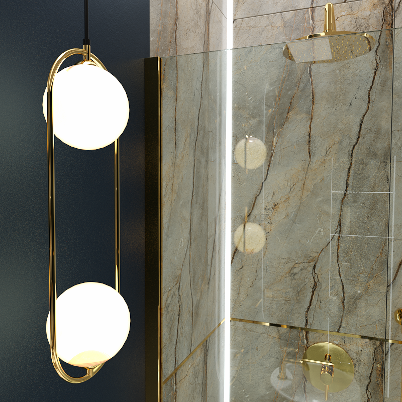 Lampa wisząca Lupus złota 2 x G9 Italux - 2