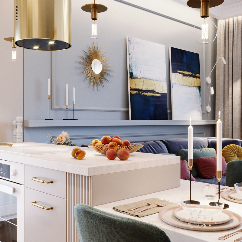 Lustro dekoracyjne Sun złote śr. 55 cm Inspire - 5